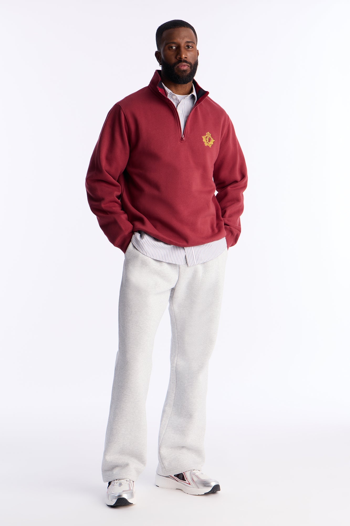 First Class Quarter Zip Sweatshirt - Burgundy Fashion Nova