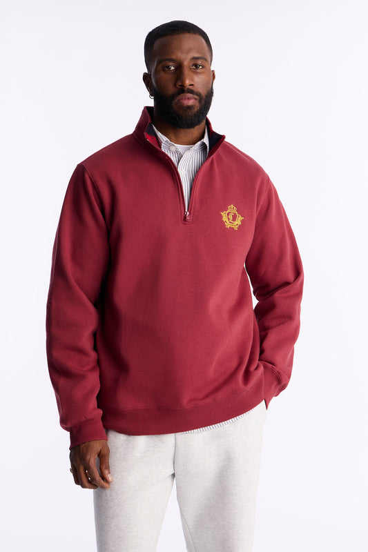 First Class Quarter Zip Sweatshirt - Burgundy Fashion Nova