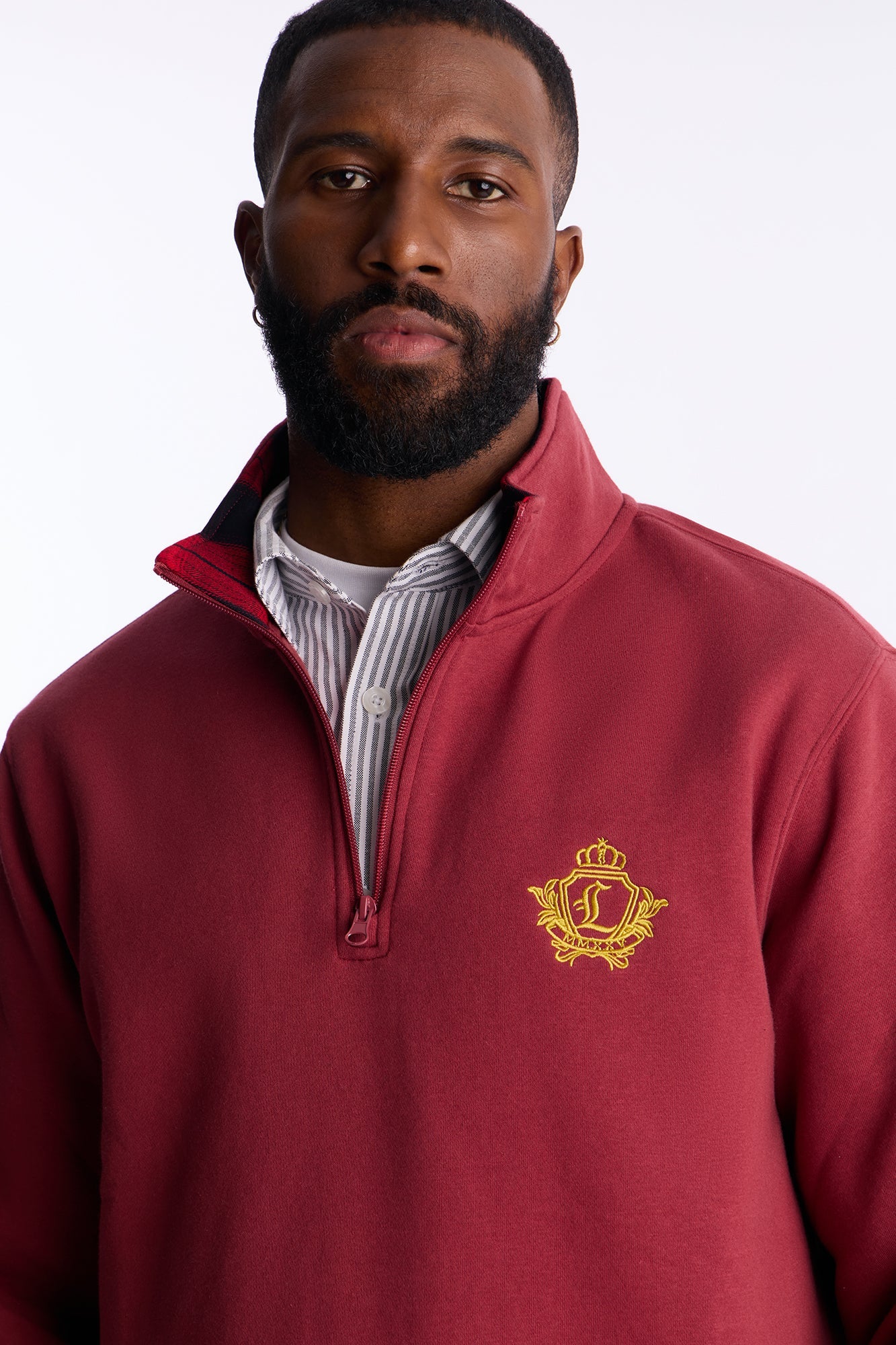 First Class Quarter Zip Sweatshirt - Burgundy Fashion Nova