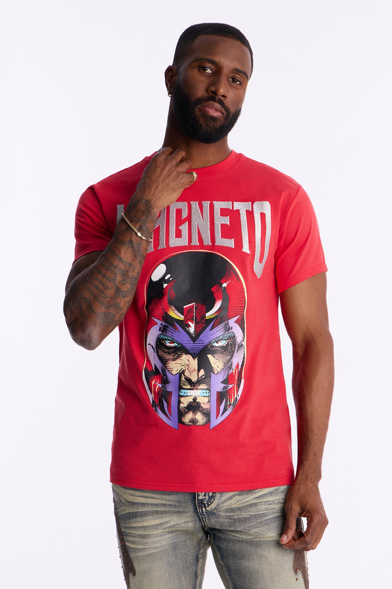 Magento Embroidered Short Sleeve Tee - Red Fashion Nova