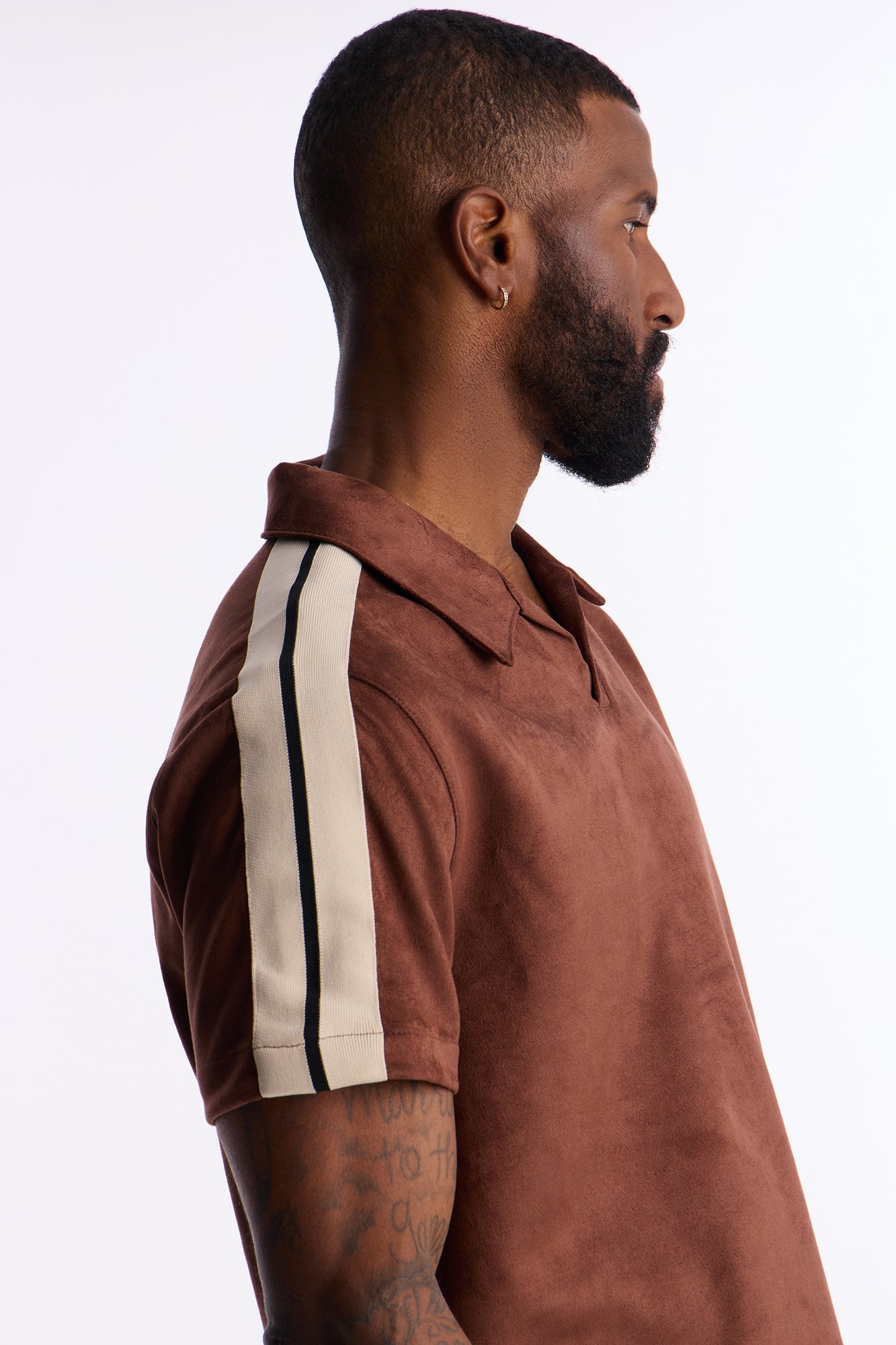 Faux Suede Short Sleeve Tee - Brown Fashion Nova
