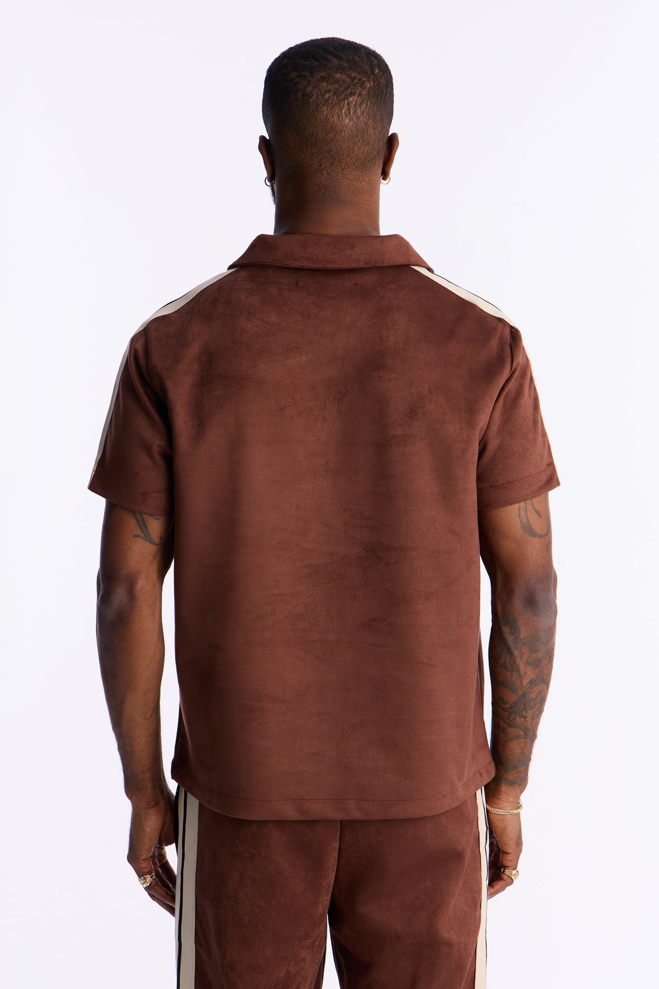Faux Suede Short Sleeve Tee - Brown Fashion Nova