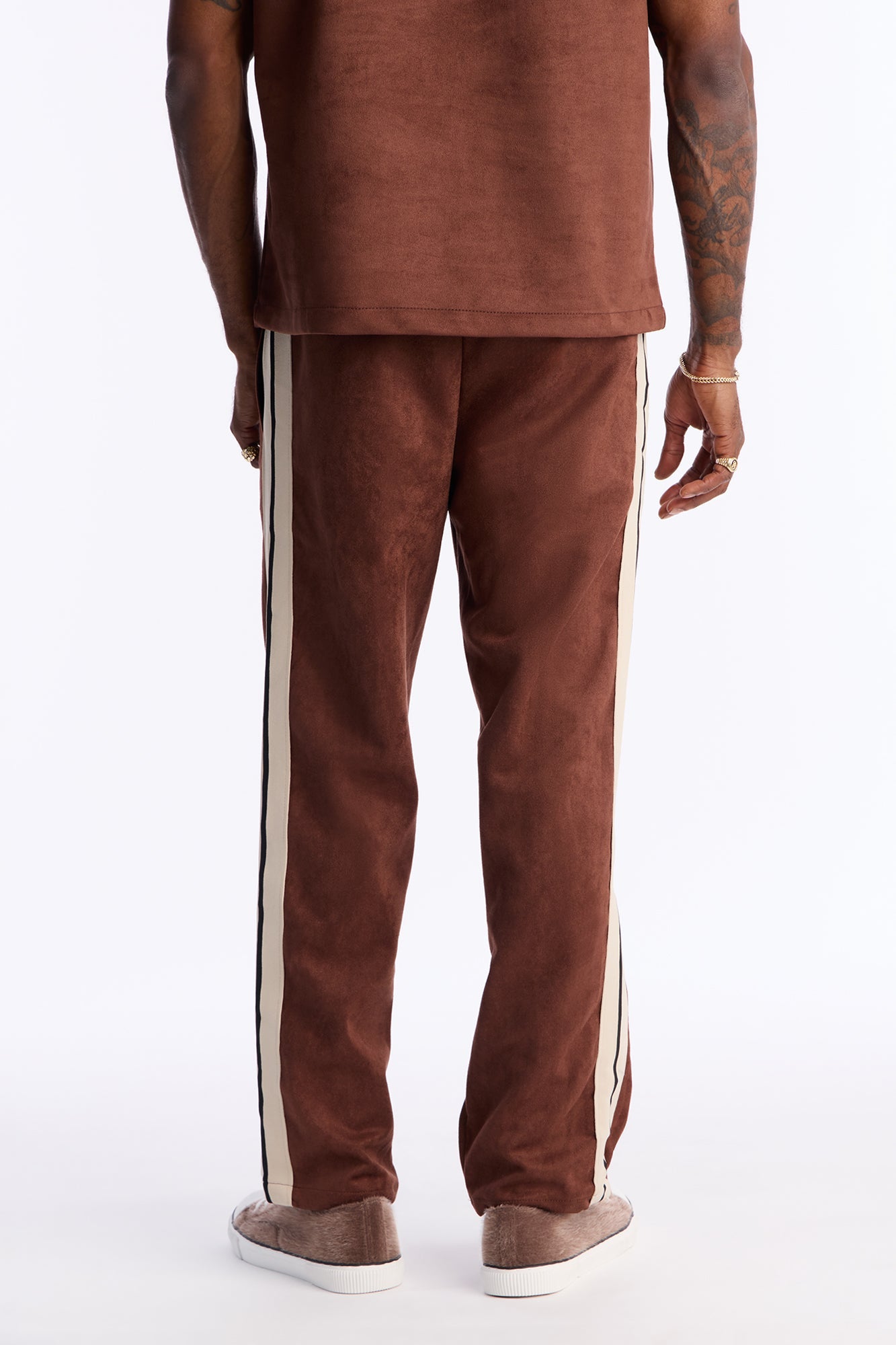 Straight Faux Suede Pant - Brown Fashion Nova