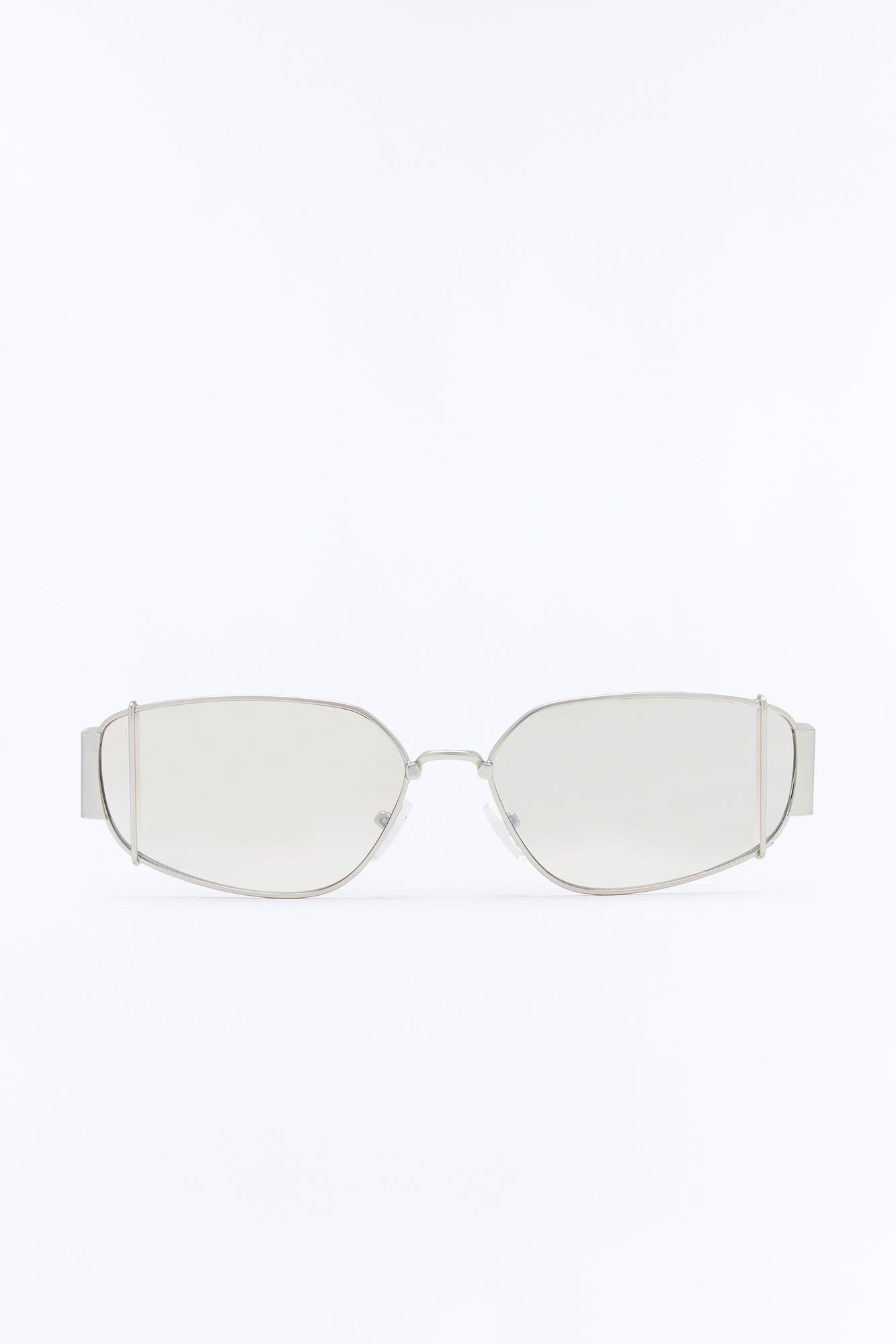 Strike Round Matte Metal Frame Sunglasses - Silver Fashion Nova