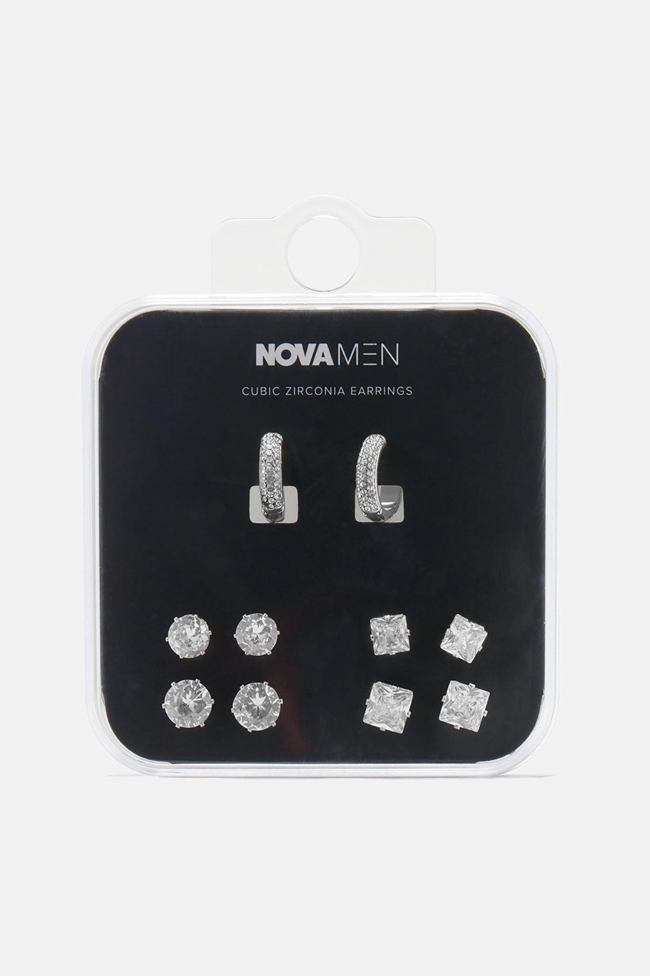 Iced Hoop 5 Piece Earring Set - Silver Fashion Nova