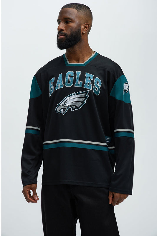 Eagles Hat Trick Hockey Top - Black/Green Fashion Nova