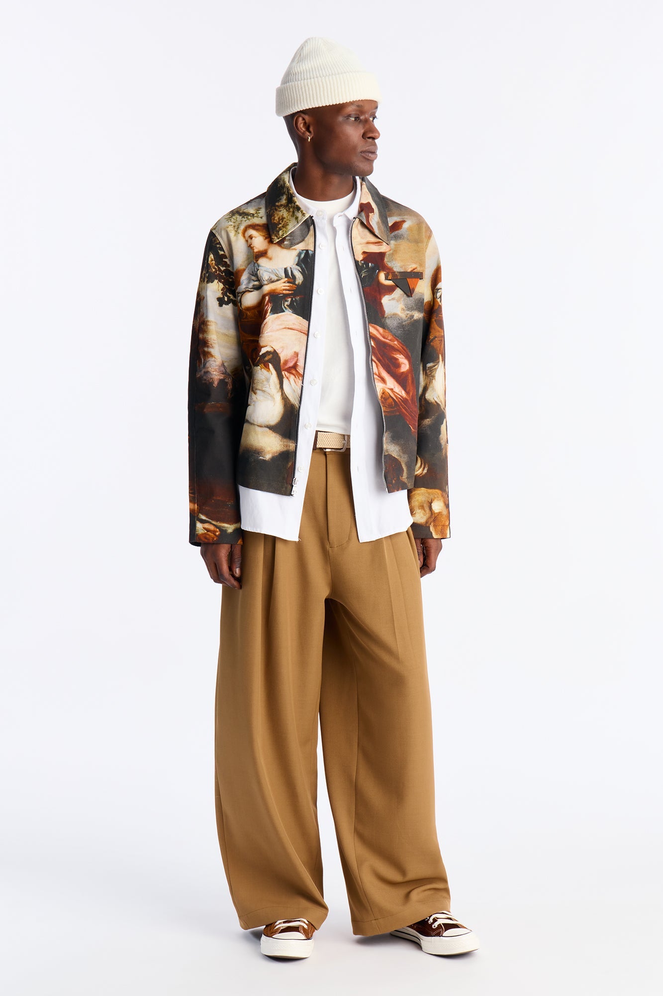 Cropped Renaissance Printed Twill Work Jacket - Multi Color Fashion Nova