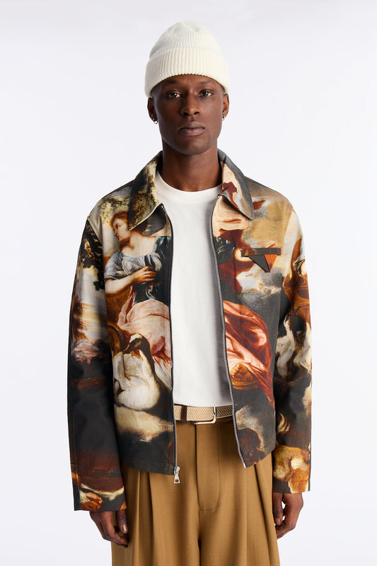 Cropped Renaissance Printed Twill Work Jacket - Multi Color Fashion Nova