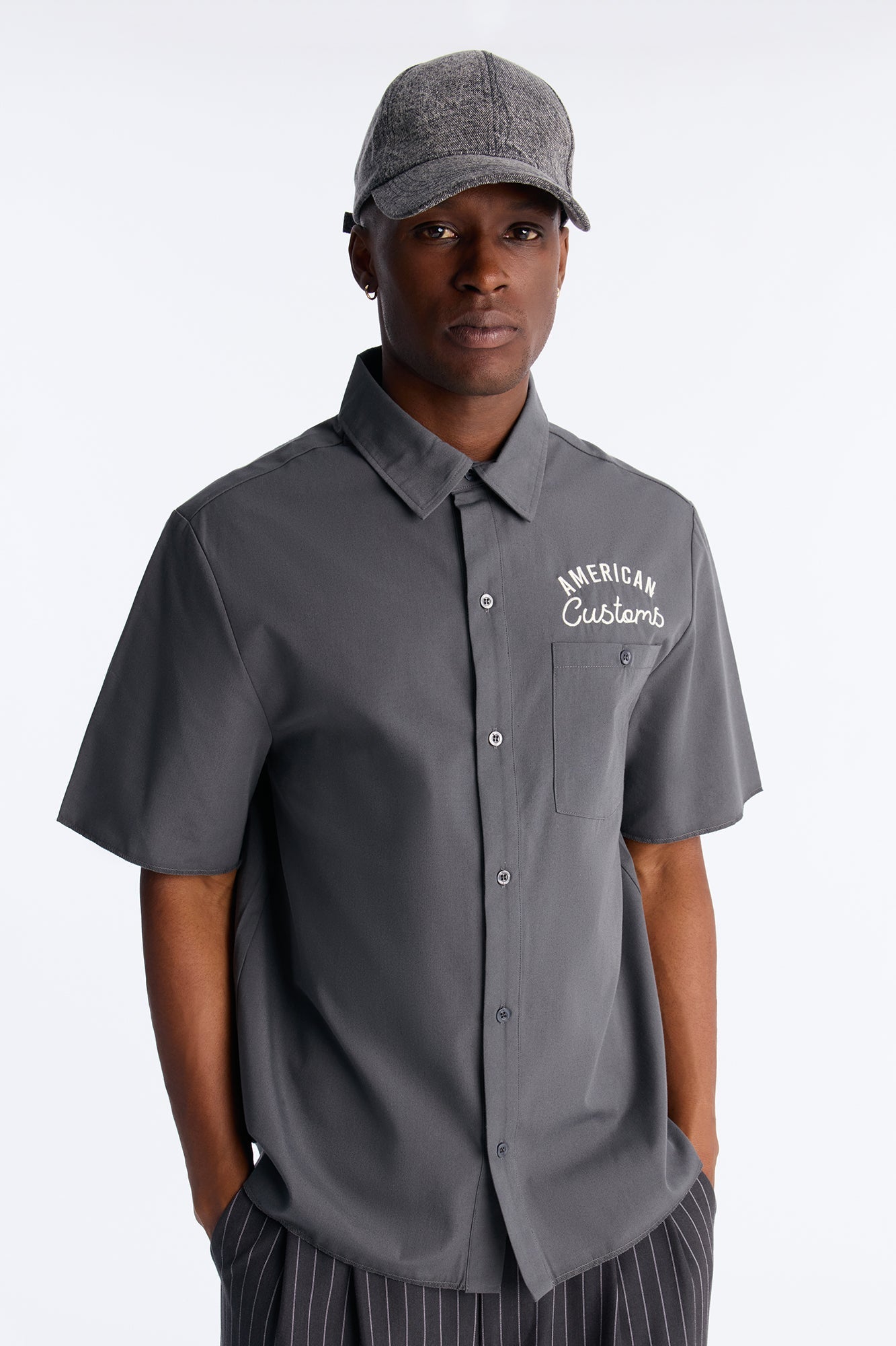 American Customs Mechanic Button Up Shirt - Black Fashion Nova