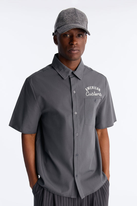 American Customs Mechanic Button Up Shirt - Black Fashion Nova