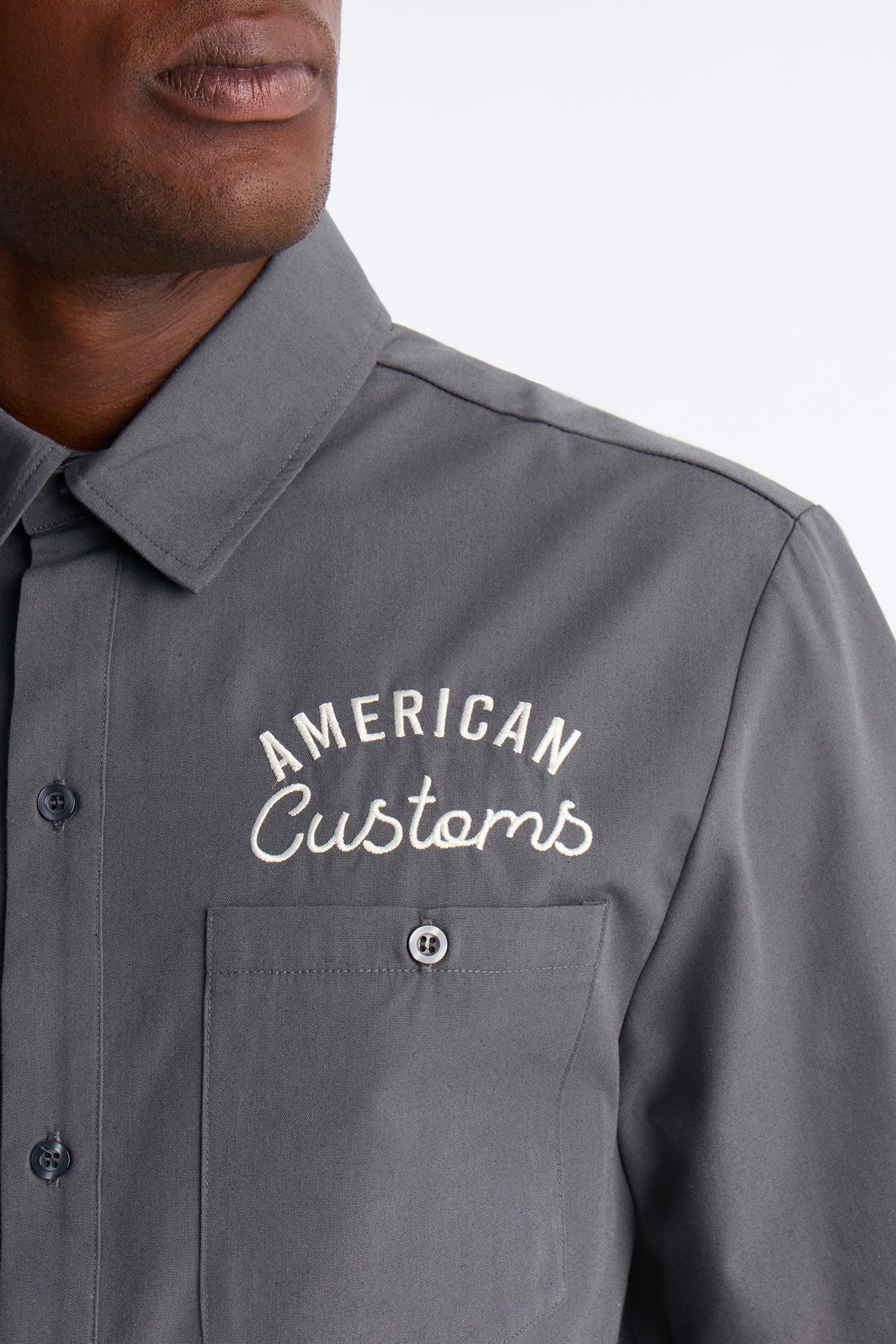 American Customs Mechanic Button Up Shirt - Black Fashion Nova