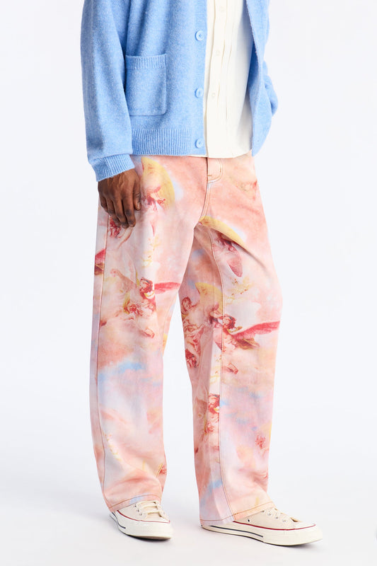 Baggy Angels Within The Clouds Jean - Pink Fashion Nova