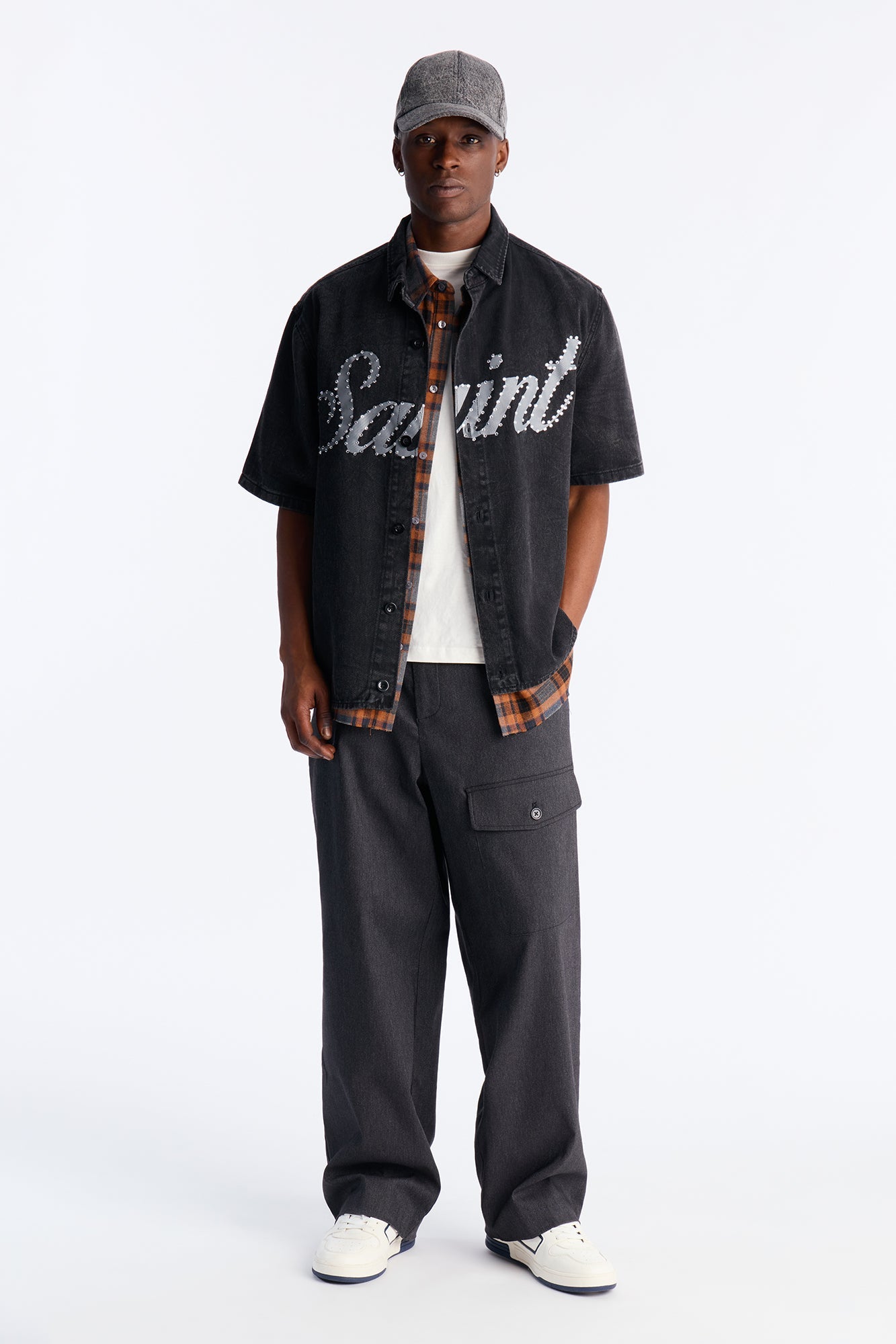 Saint Blaze Button Up Shirt - Black Wash Fashion Nova