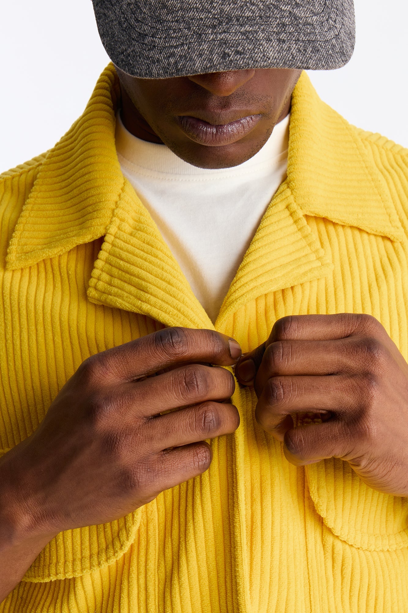 Ultra Oversized Corduroy Button Up Shirt - Yellow Fashion Nova