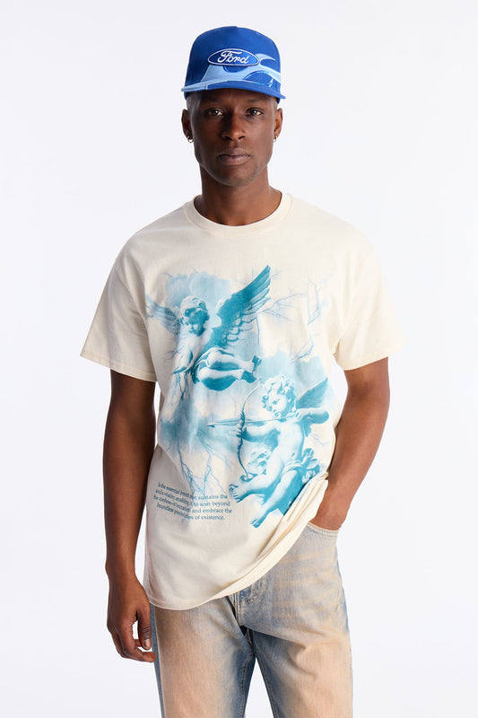 Angelic Archers Oversized Short Sleeve Tee - Cream Fashion Nova