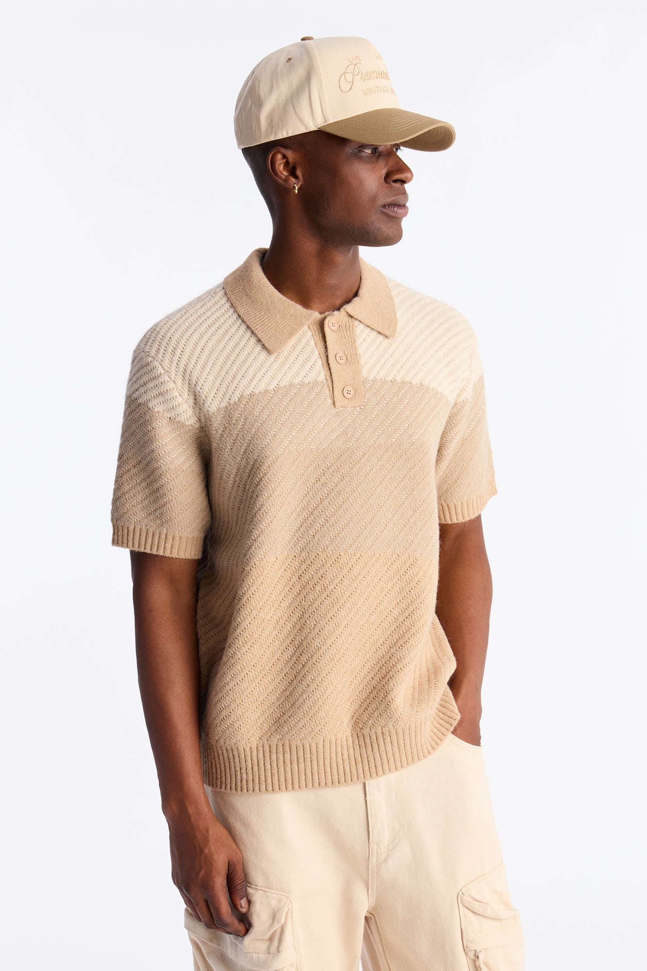 Atwater Sweater Polo - Tan Fashion Nova