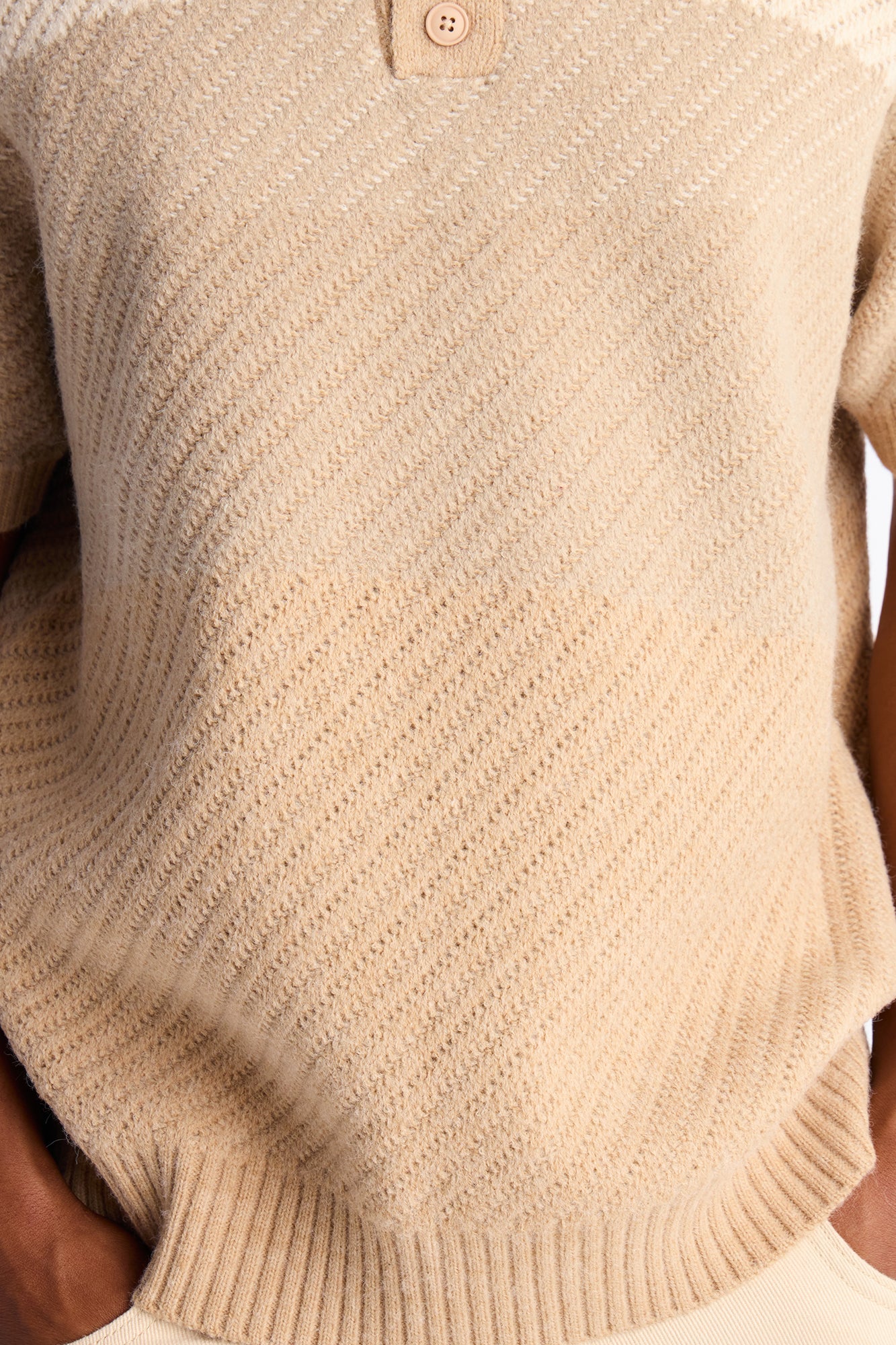 Atwater Sweater Polo - Tan Fashion Nova