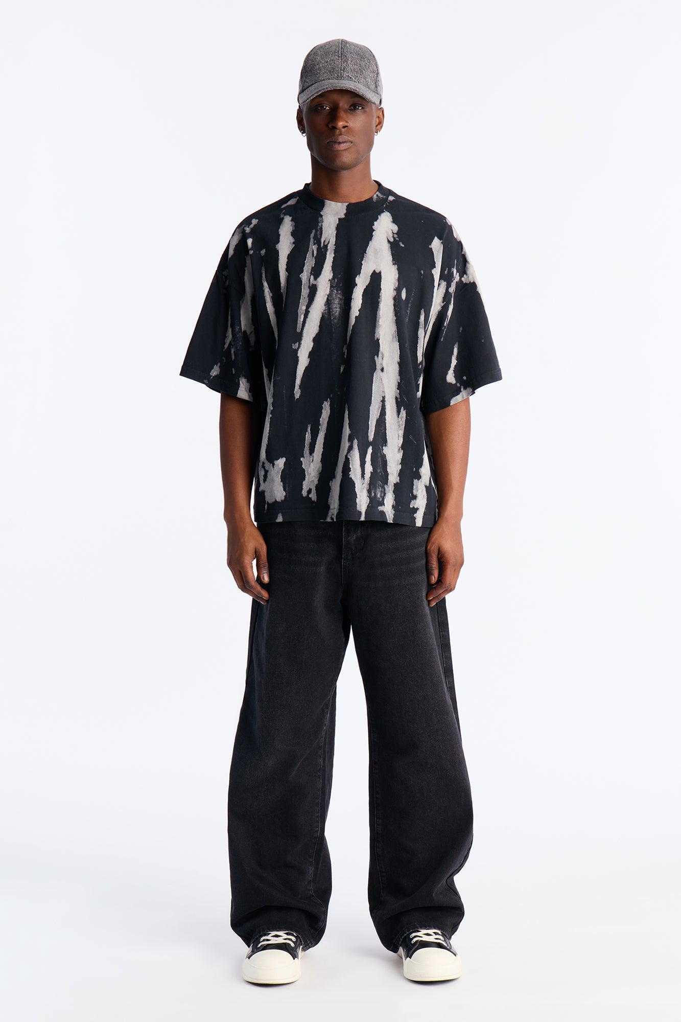Boxy Brushstroke Tee - Black Fashion Nova