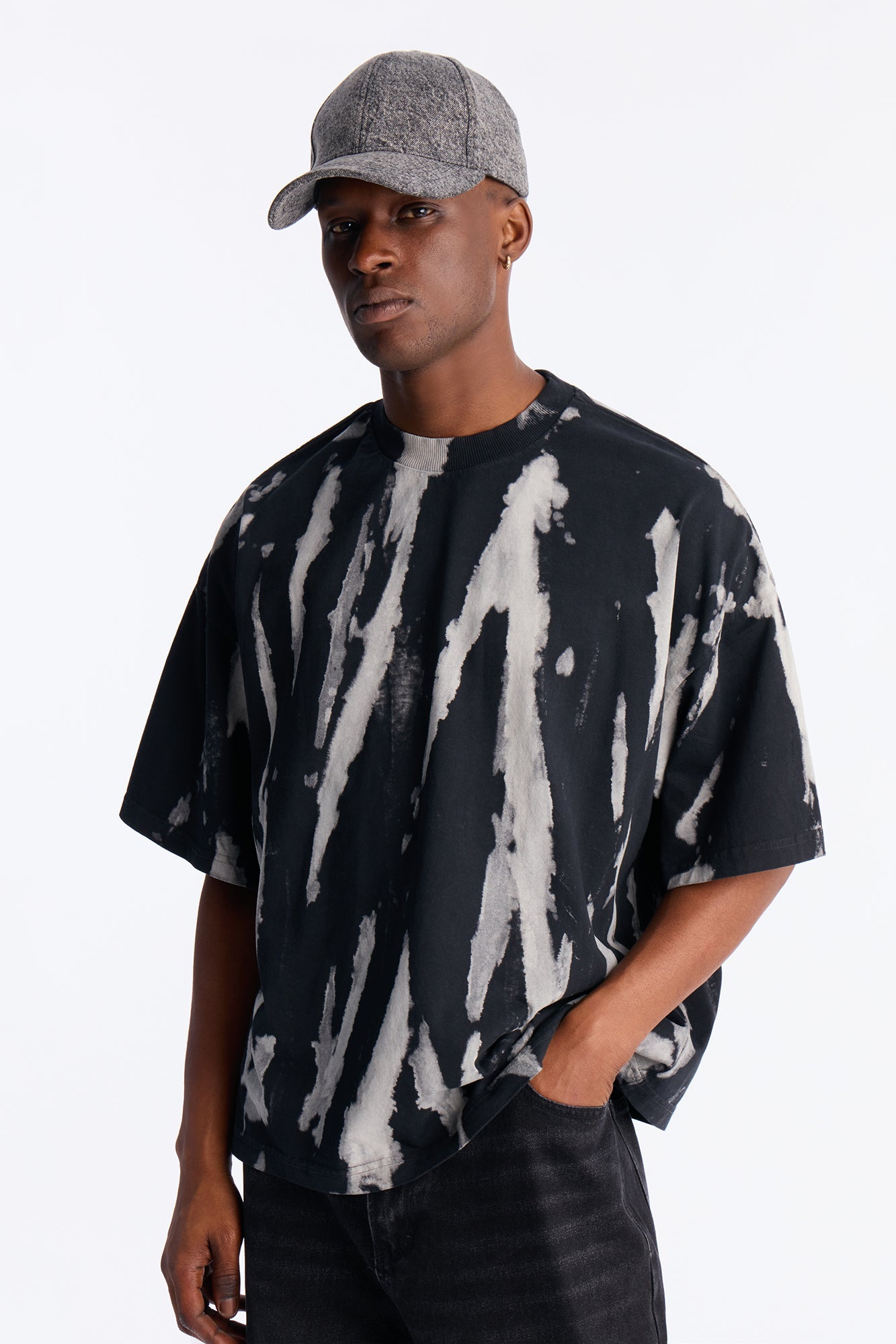 Boxy Brushstroke Tee - Black Fashion Nova