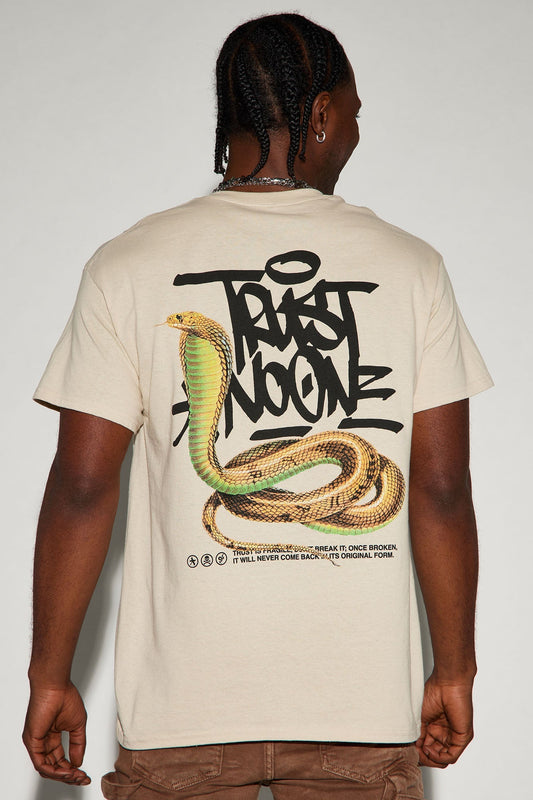 Beware Of Snakes Short Sleeve Tee - Tan Fashion Nova