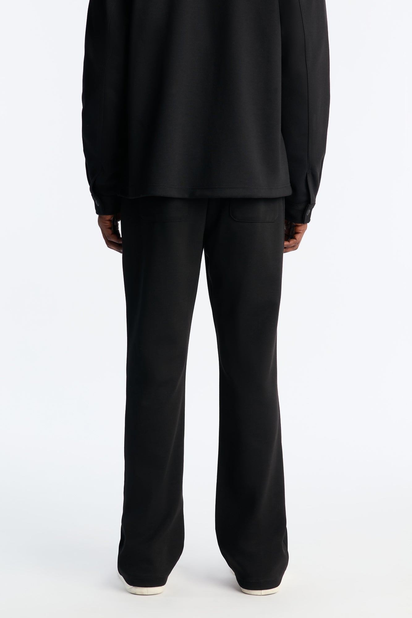 Structured Fleece Pintuck Slim Flare Sweatpants - Black Fashion Nova