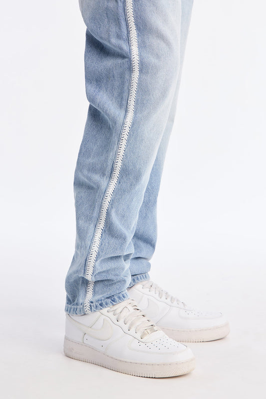 Slim Crochet Jean - Light Blue Wash Fashion Nova