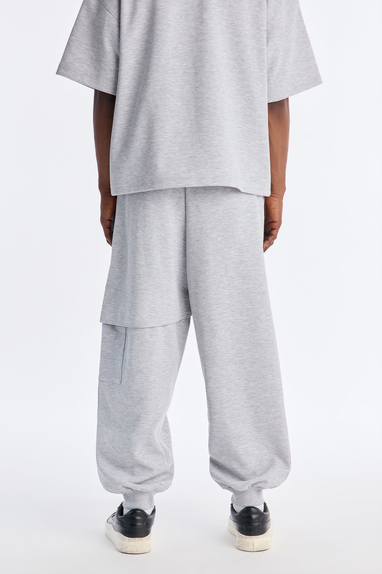 Structured Fleece Embossed Cargo Joggers - Heather Grey Fashion Nova