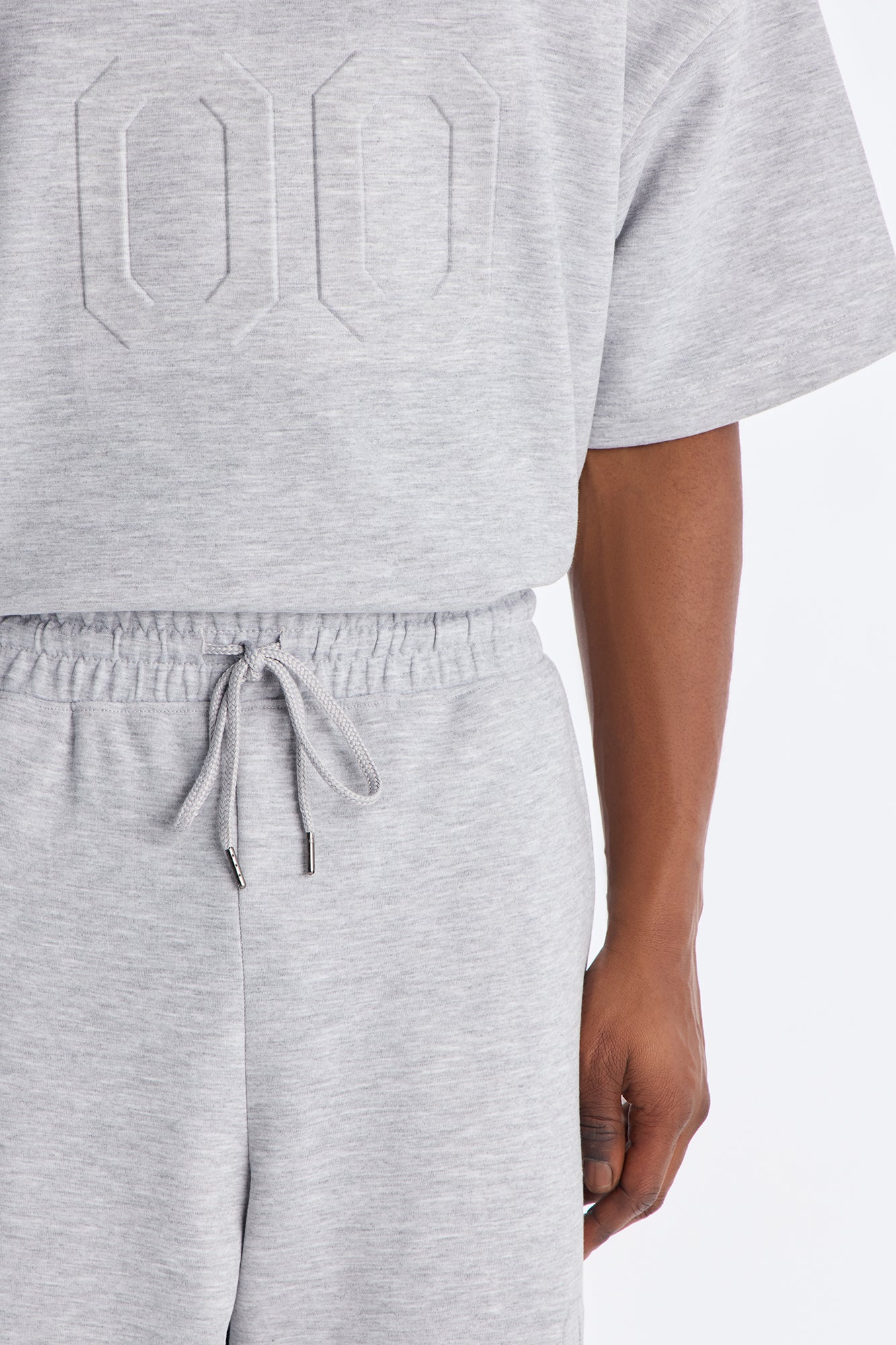 Structured Fleece Embossed Cargo Joggers - Heather Grey Fashion Nova