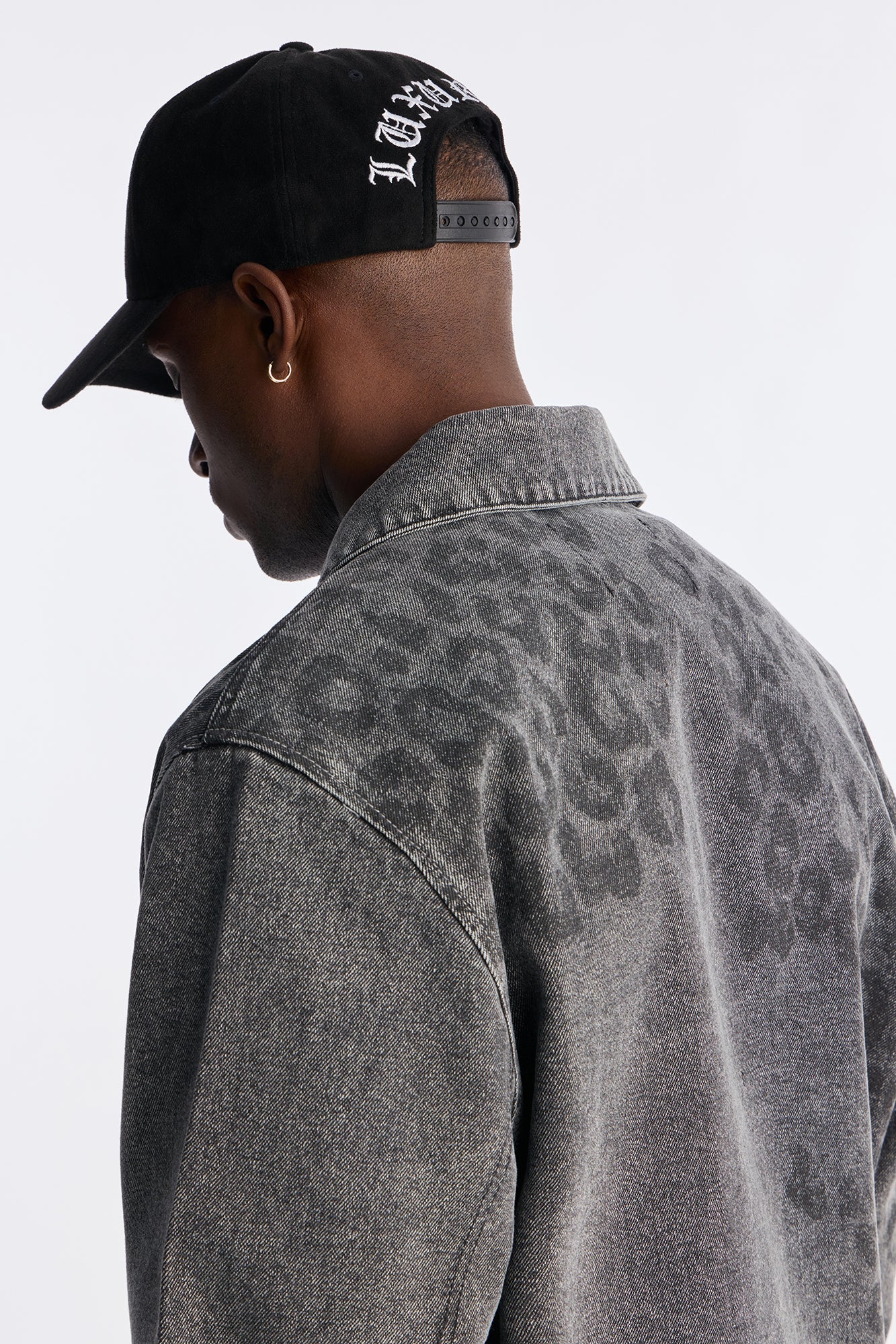 Night Fall Leopard Denim Jacket - Black Wash Fashion Nova