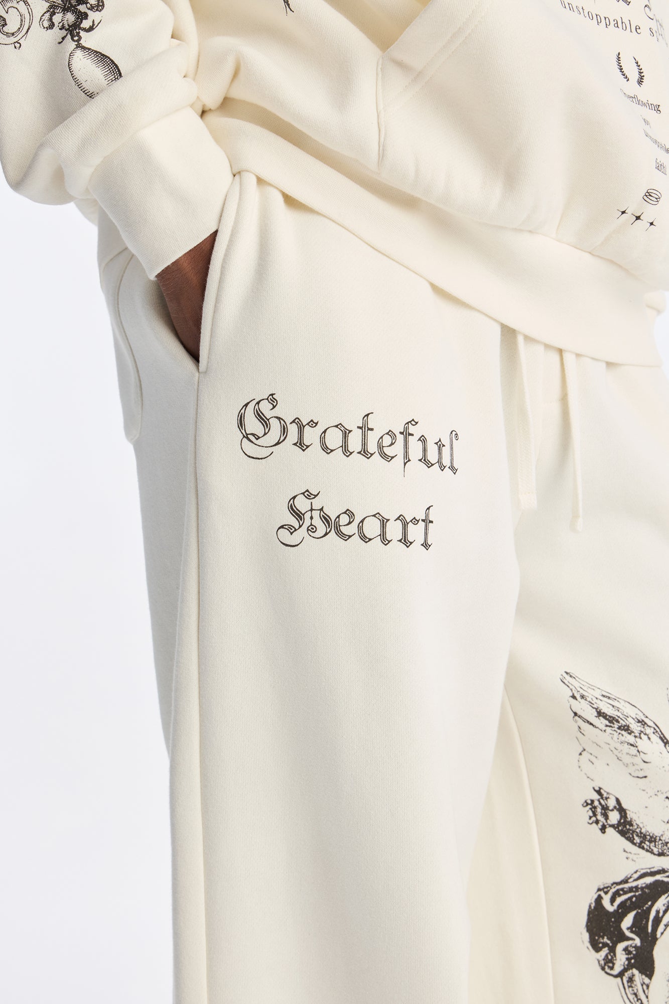 Grateful Heart Sweatpants - Cream Fashion Nova