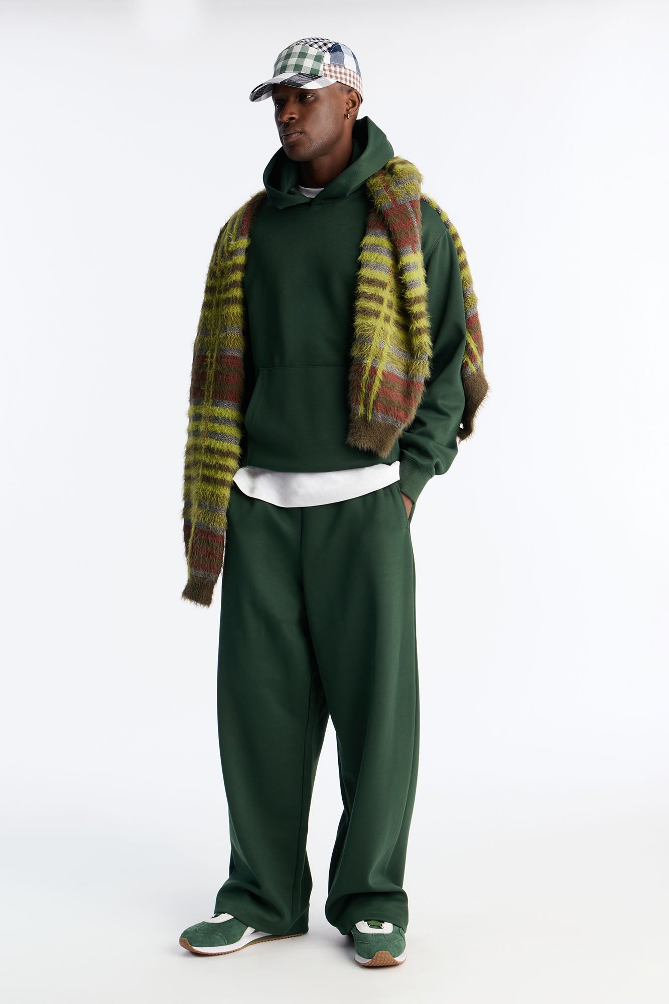 Structured Fleece Wide Leg Sweatpants - Green Fashion Nova