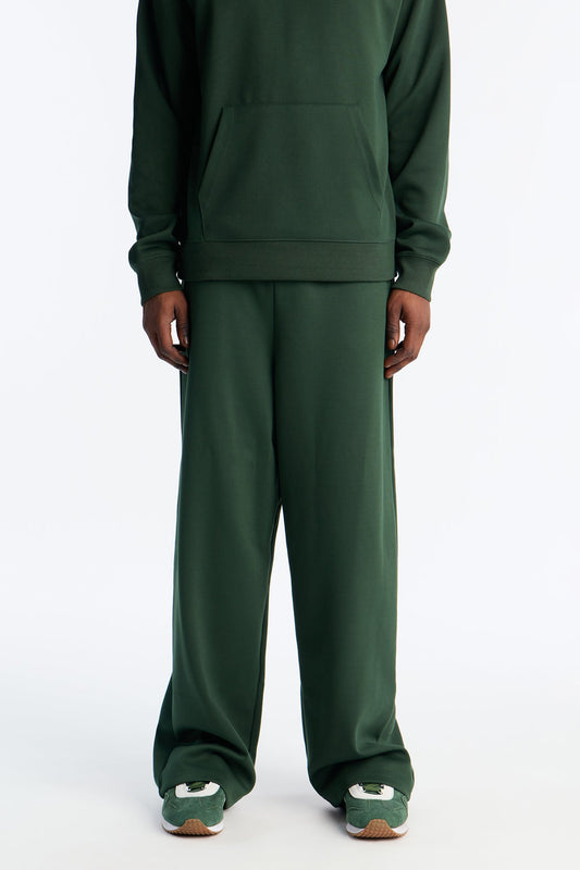 Structured Fleece Wide Leg Sweatpants - Green Fashion Nova
