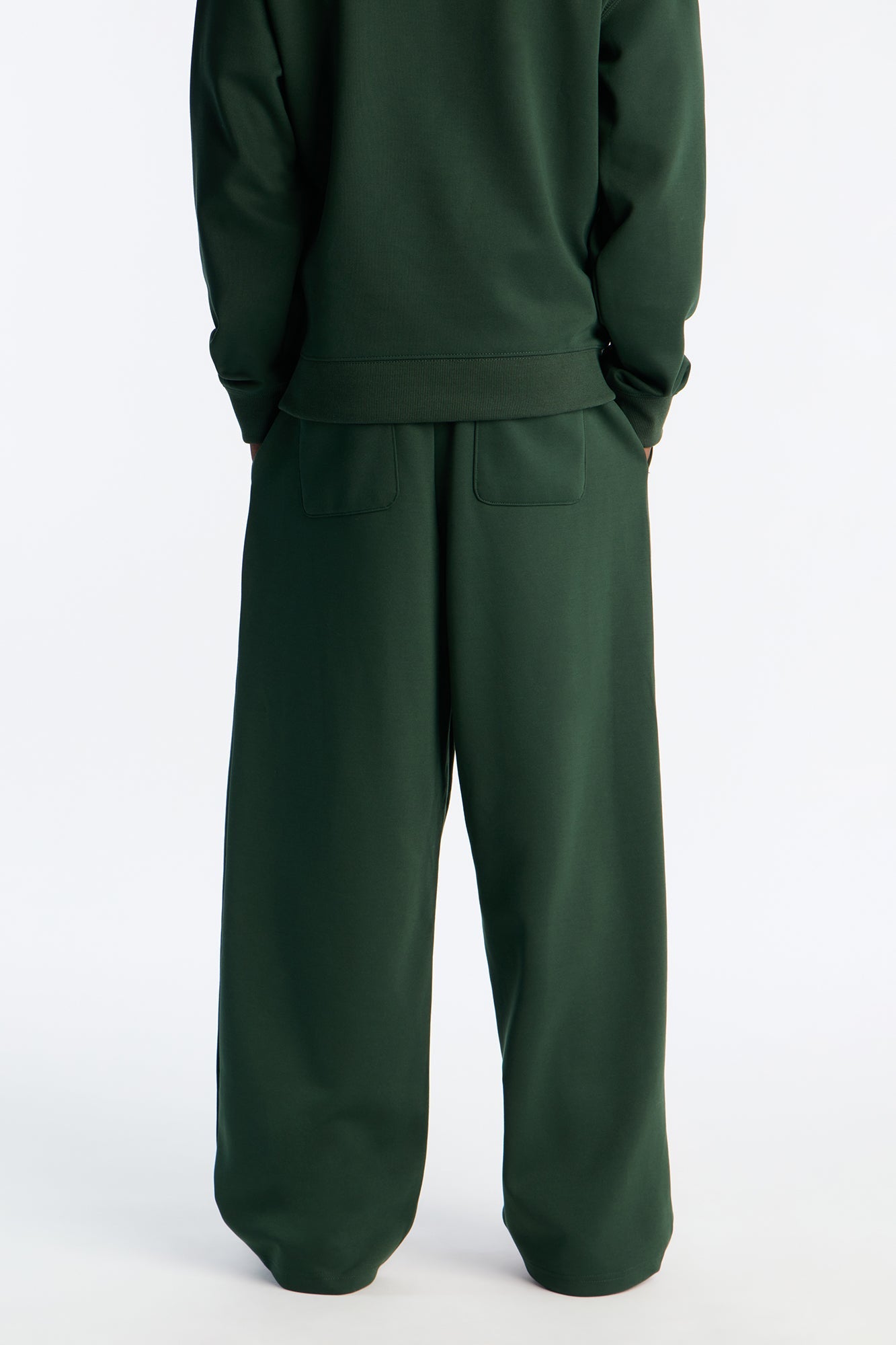Structured Fleece Wide Leg Sweatpants - Green Fashion Nova