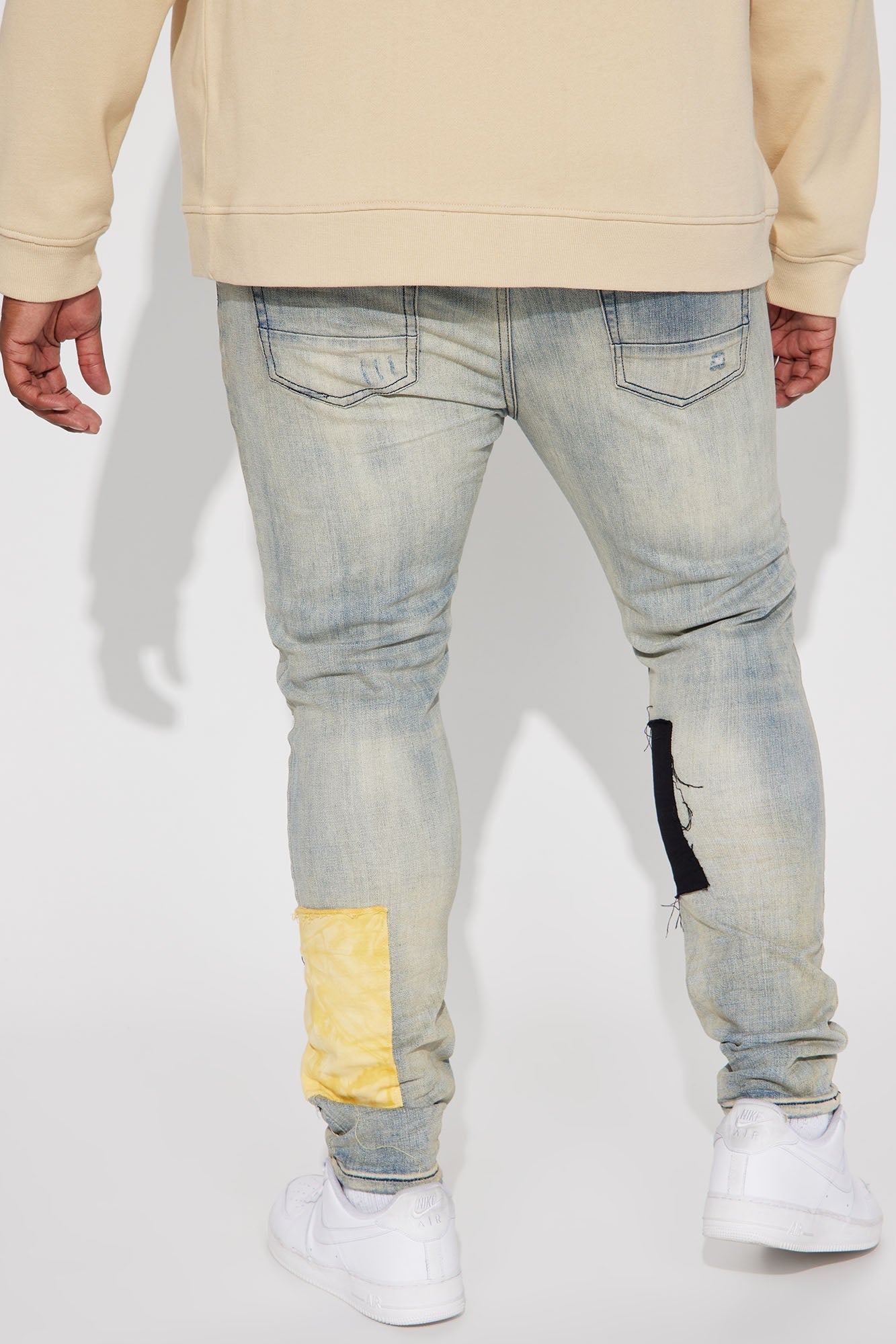 Patchwork Day Stacked Skinny Jeans - Medium Wash Fashion Nova