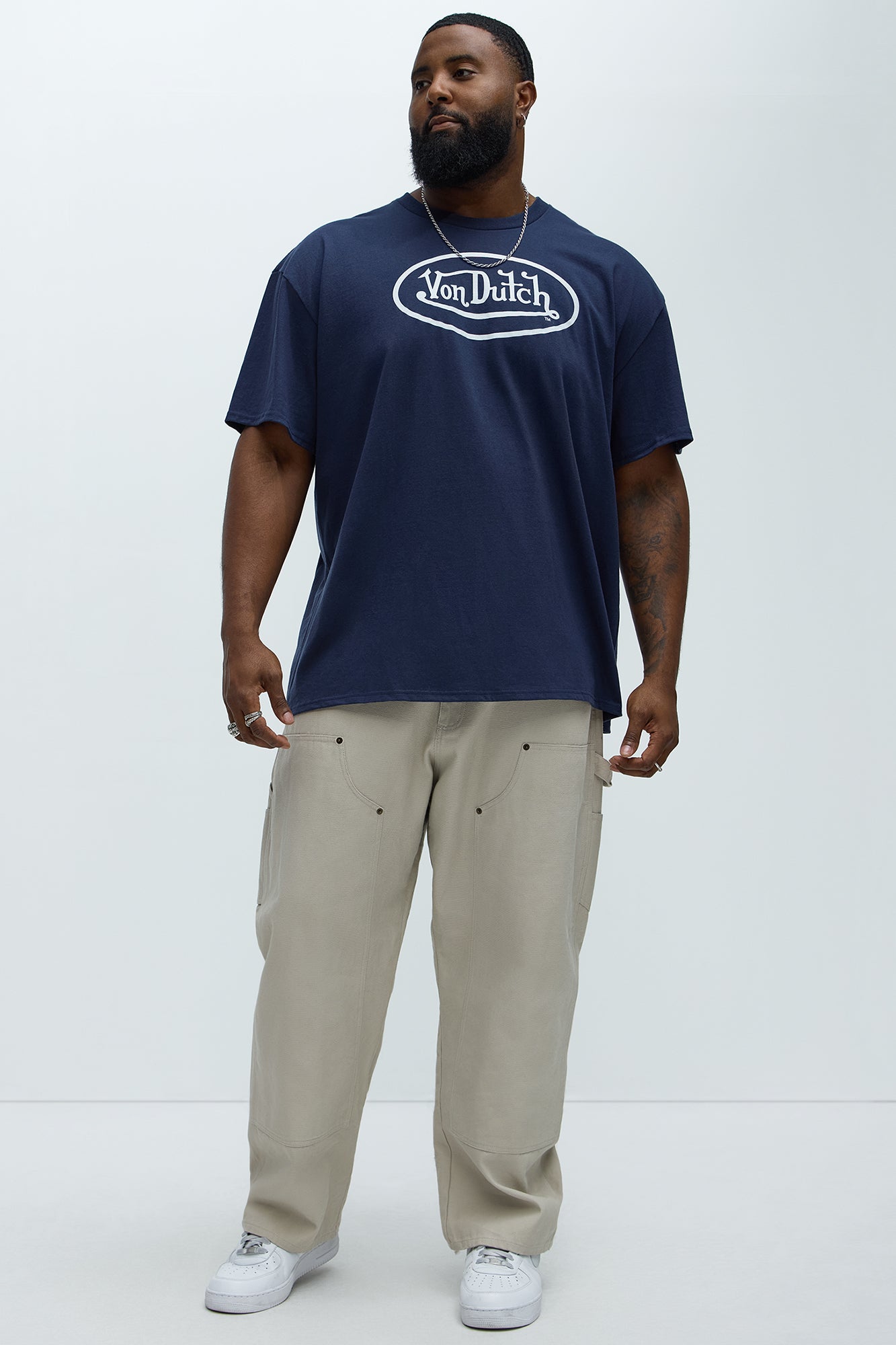 Von Dutch Logo Short Sleeve Tee - Navy Fashion Nova