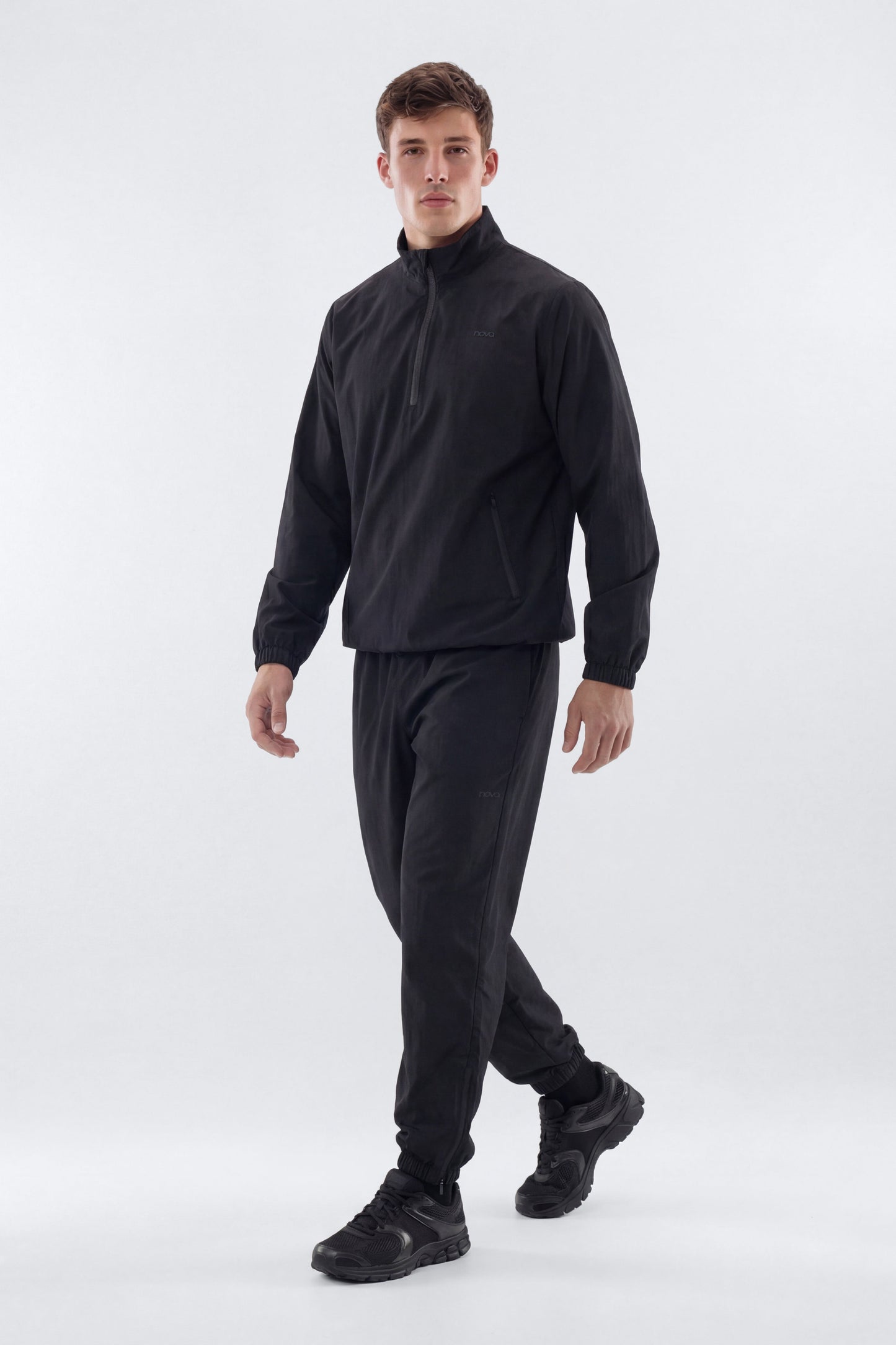 CoreNylon Half Zip Jacket - Black Fashion Nova