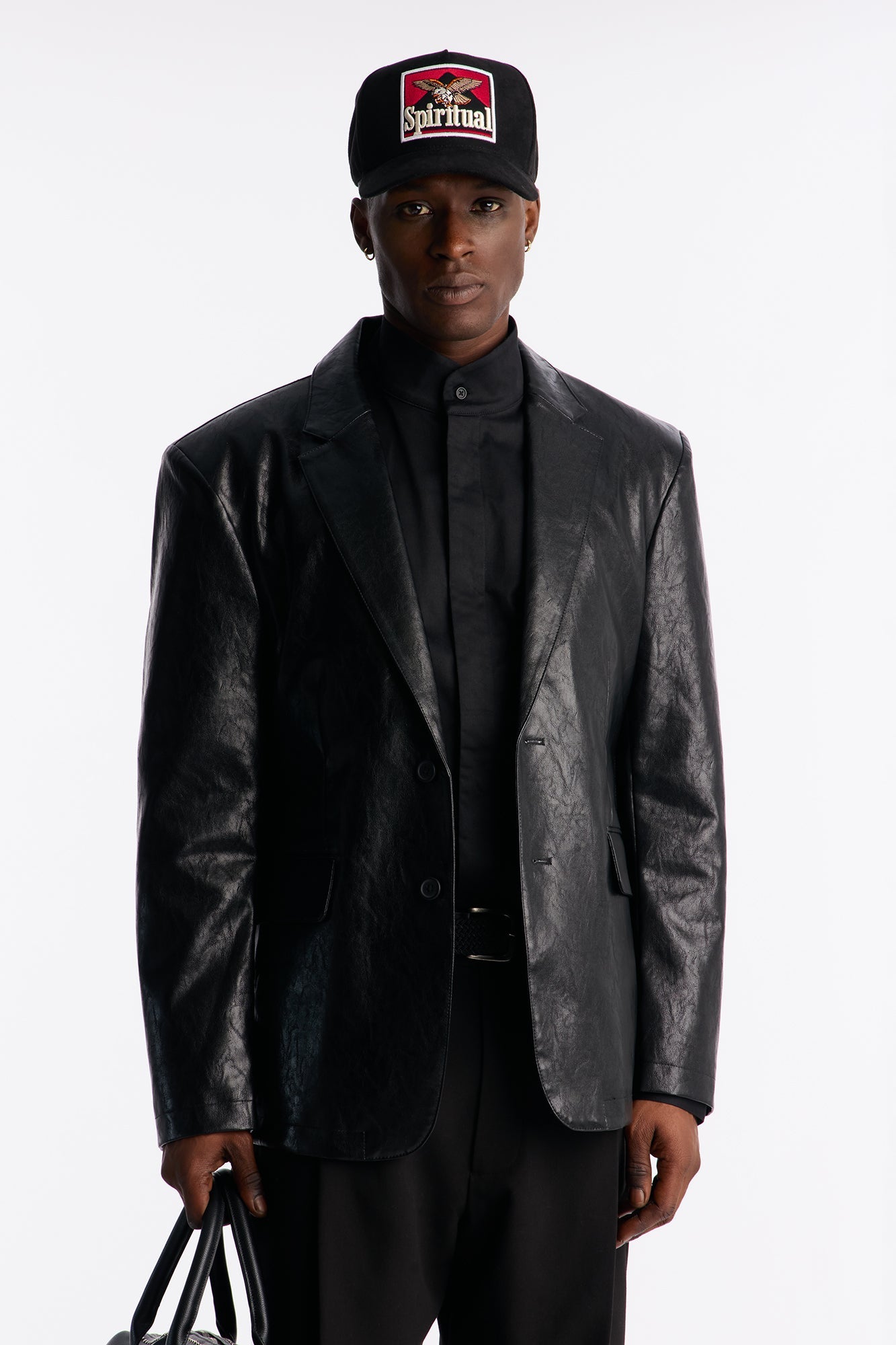 Night Viper Faux Leather Blazer - Black Fashion Nova