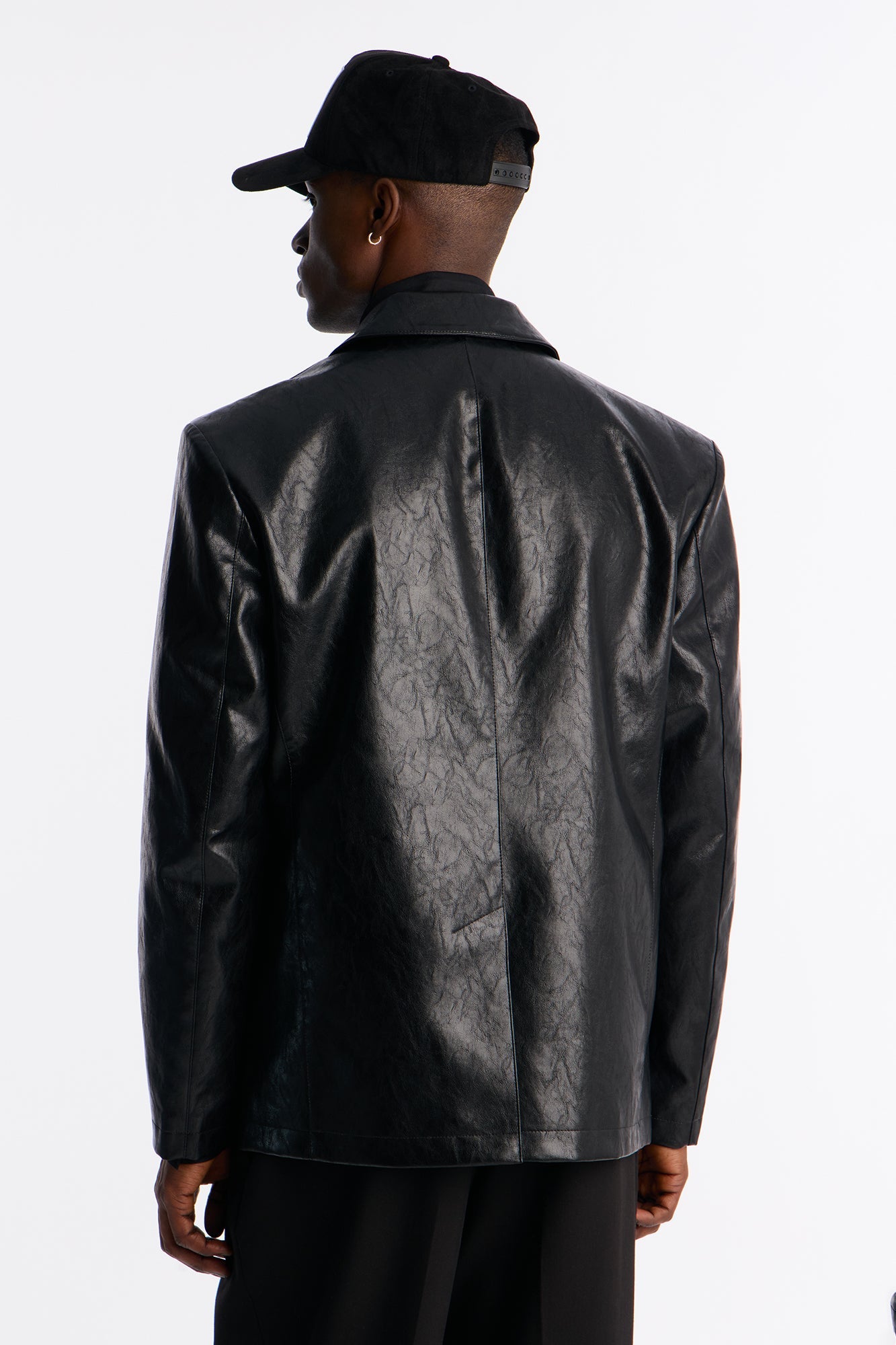 Night Viper Faux Leather Blazer - Black Fashion Nova
