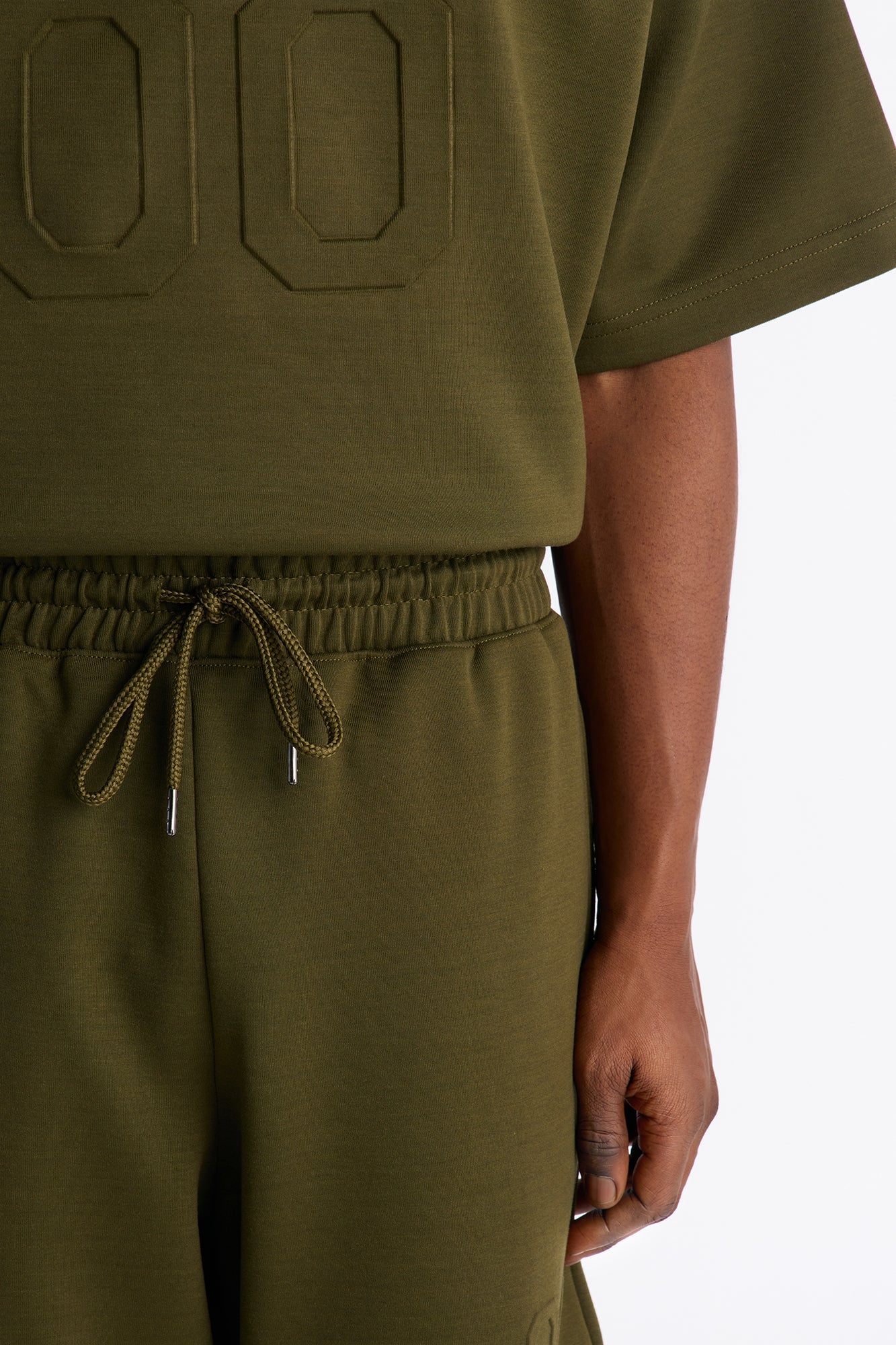 Structured Fleece Embossed Cargo Joggers - Olive Fashion Nova