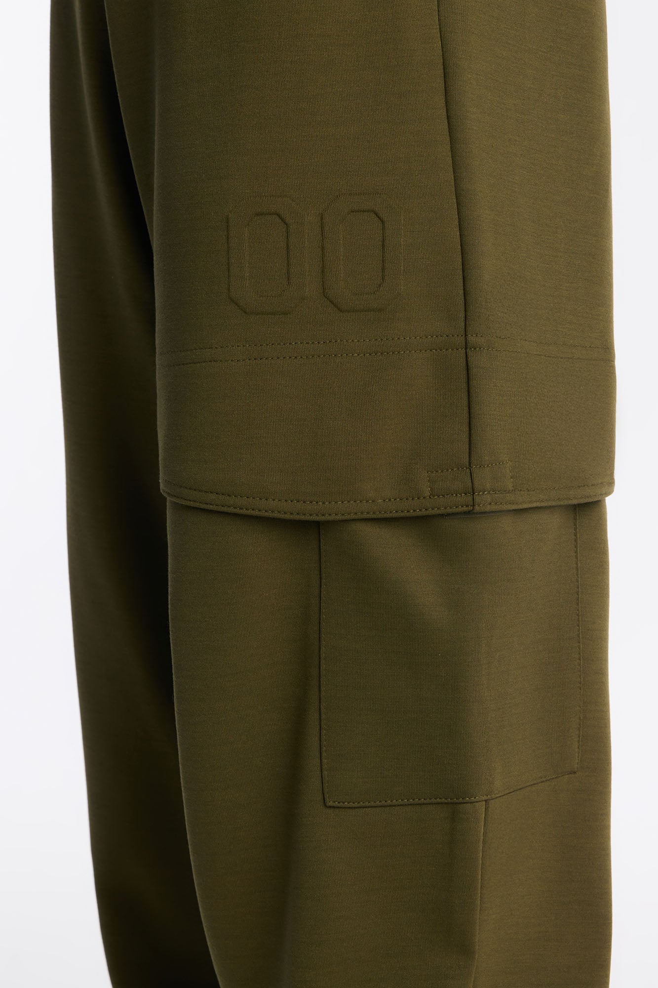 Structured Fleece Embossed Cargo Joggers - Olive Fashion Nova