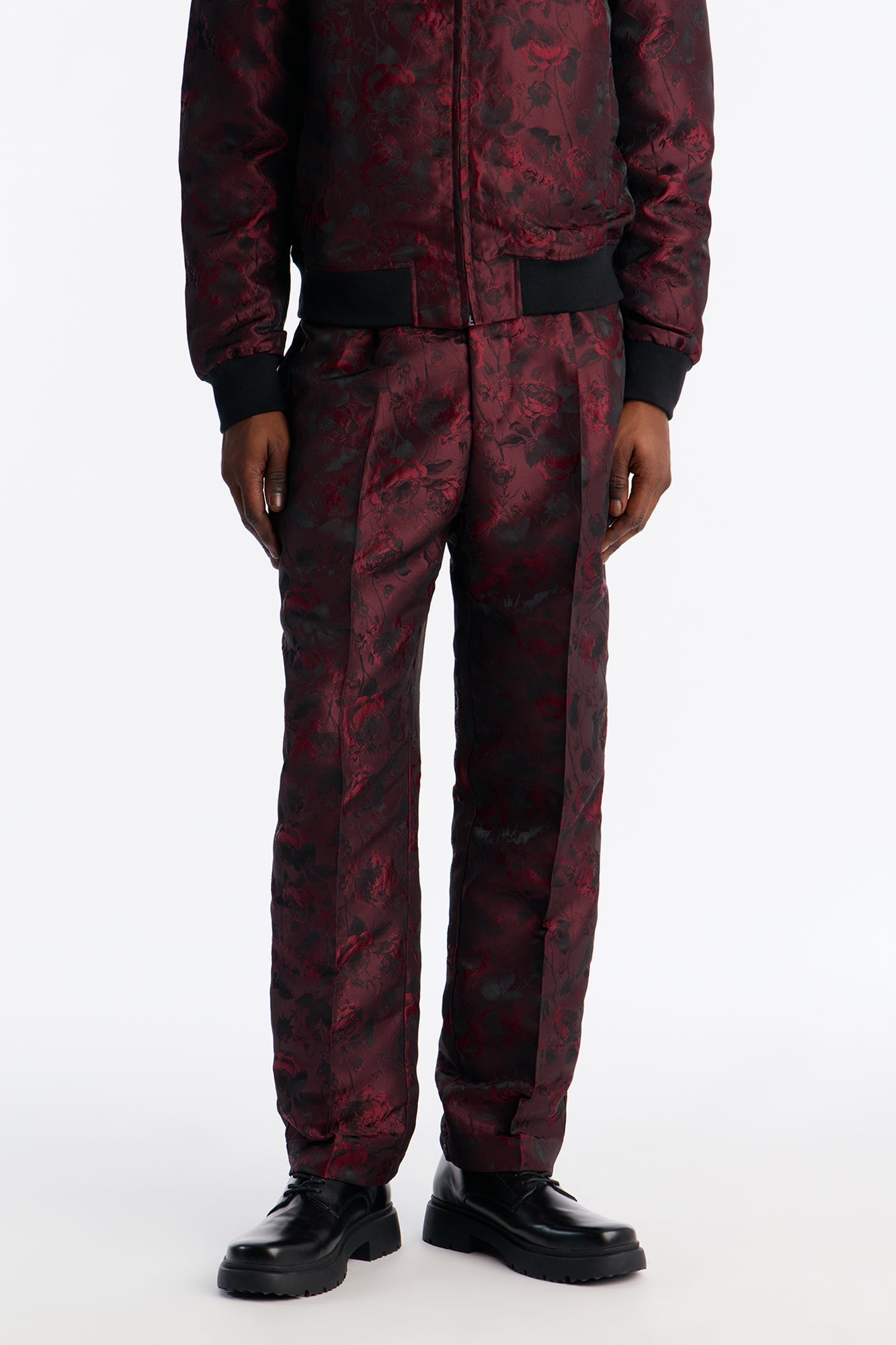 Straight Rose Mirage Pleated Trouser - Burgundy Fashion Nova