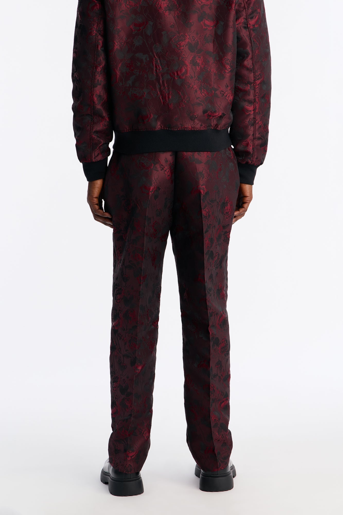 Straight Rose Mirage Pleated Trouser - Burgundy Fashion Nova