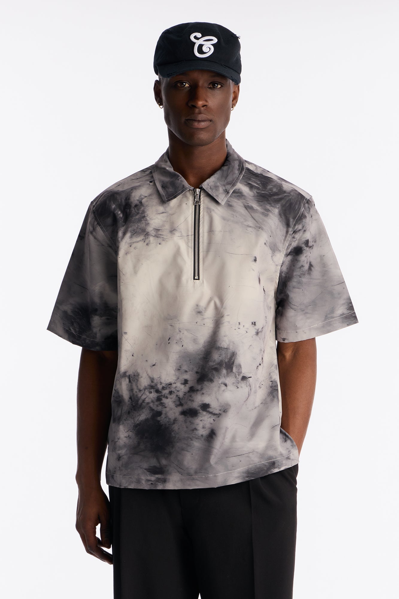 Smokey Zip Polo - Grey Fashion Nova