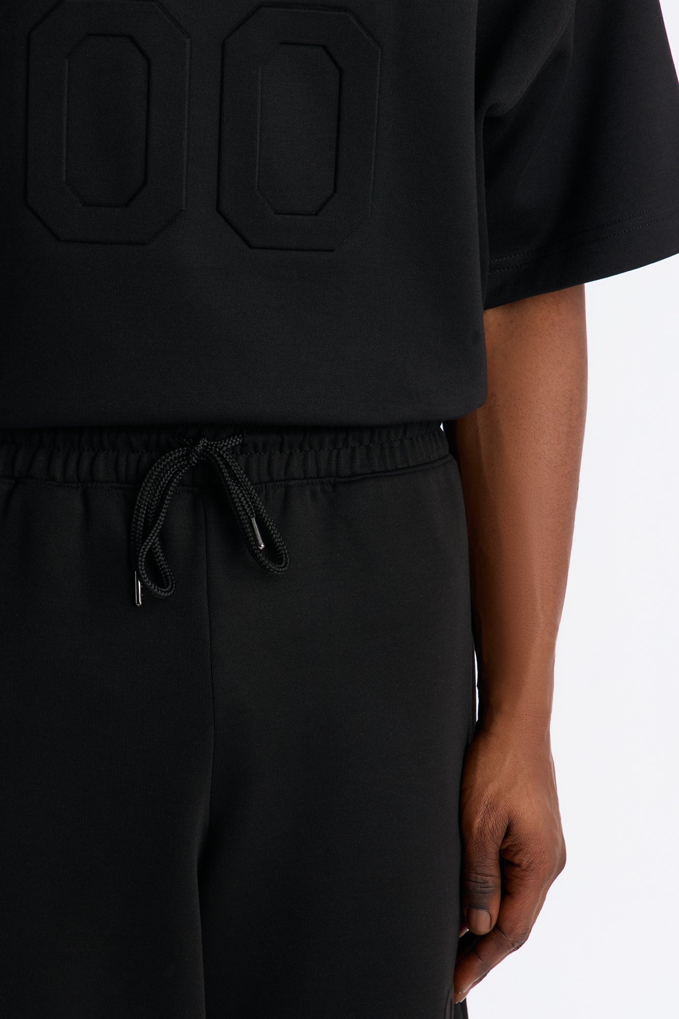 Structured Fleece Embossed Cargo Joggers - Black Fashion Nova