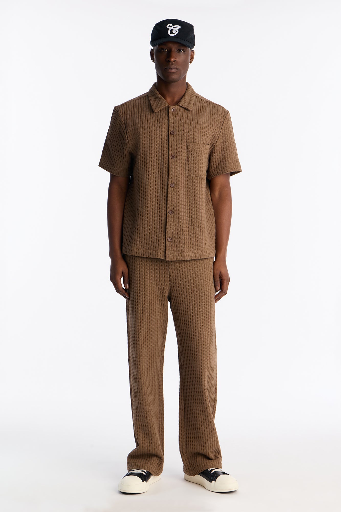 Baggy London Fog Textured Pant - Brown Fashion Nova