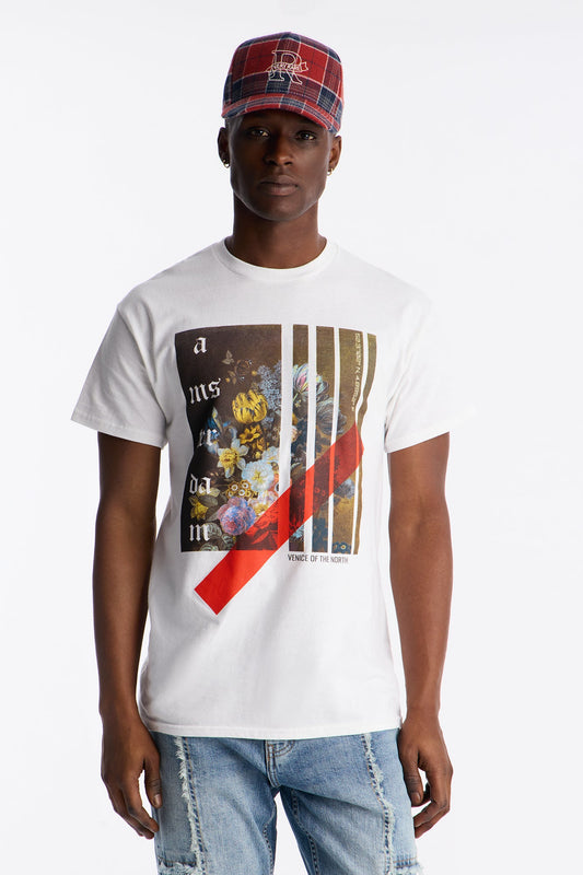 Amsterdam Floral Arrangement Short Sleeve Tee - White Fashion Nova