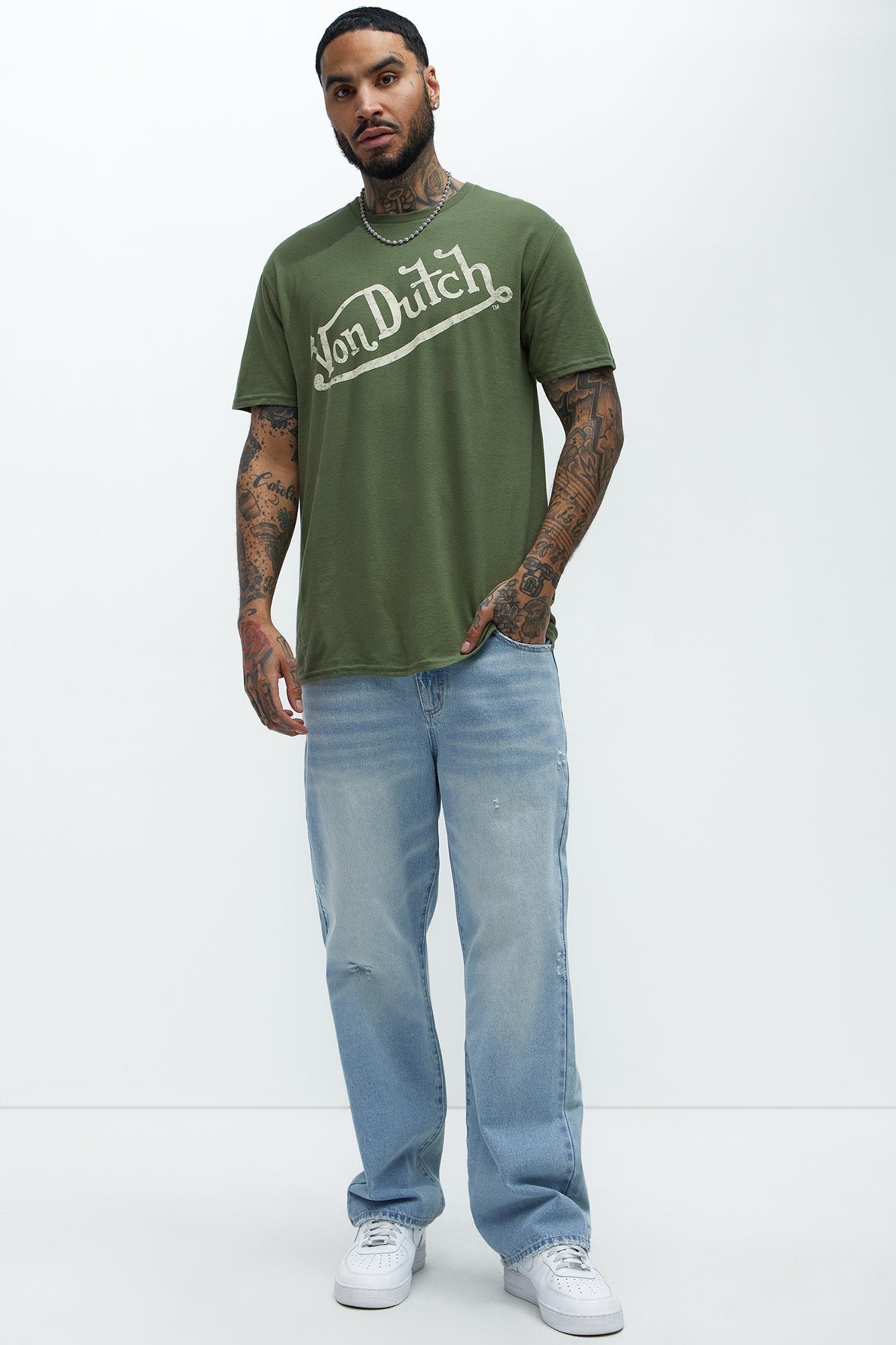 Von Dutch Vintage Short Sleeve Tee - Olive Fashion Nova