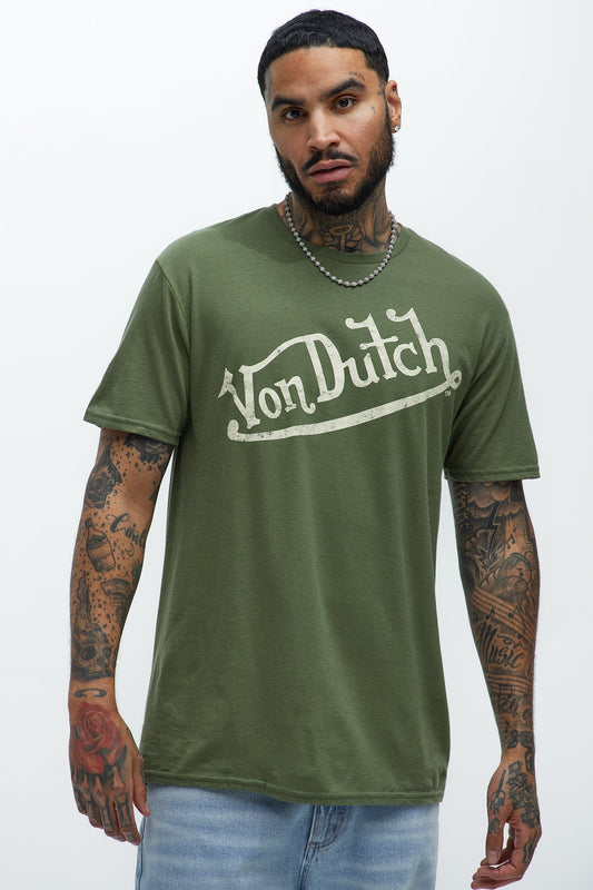 Von Dutch Vintage Short Sleeve Tee - Olive Fashion Nova