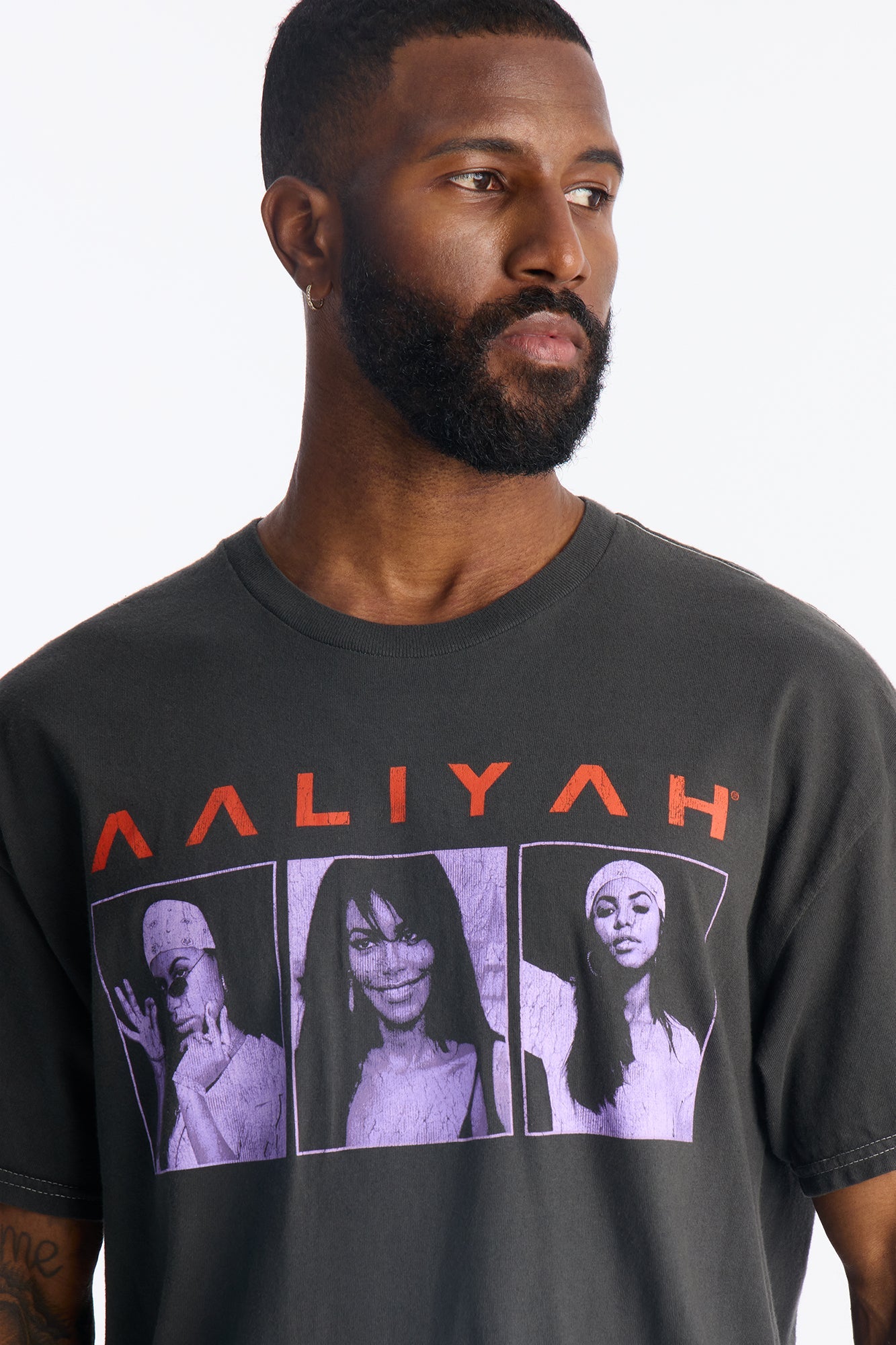 Aaliyah One In A Million Boxy Short Sleeve Tee - Black Wash Fashion Nova