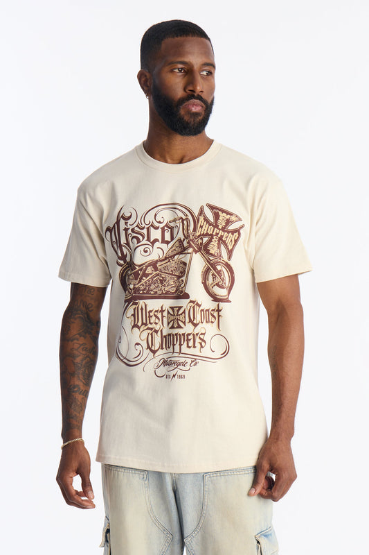 West Coast Choppers 1969 Short Sleeve Tee - Cream Fashion Nova